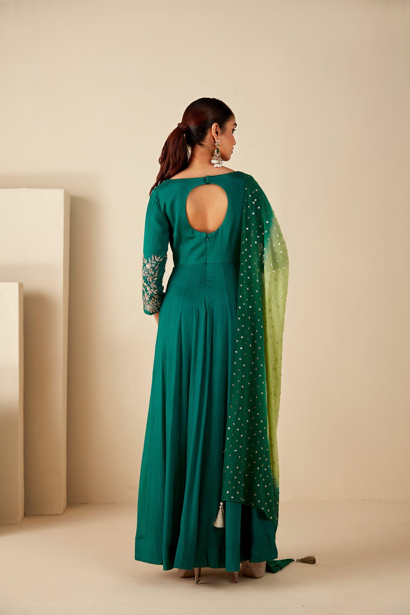 Green Zardosi Embroidered Anarkali Suit