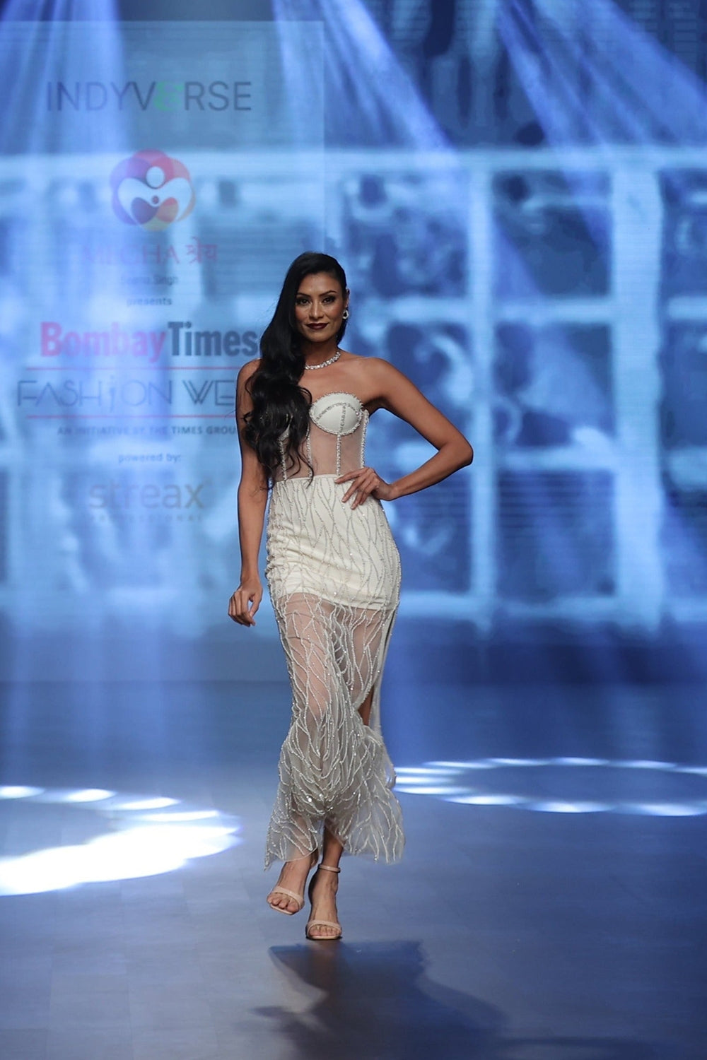 Ivory Embellished Corset Dress