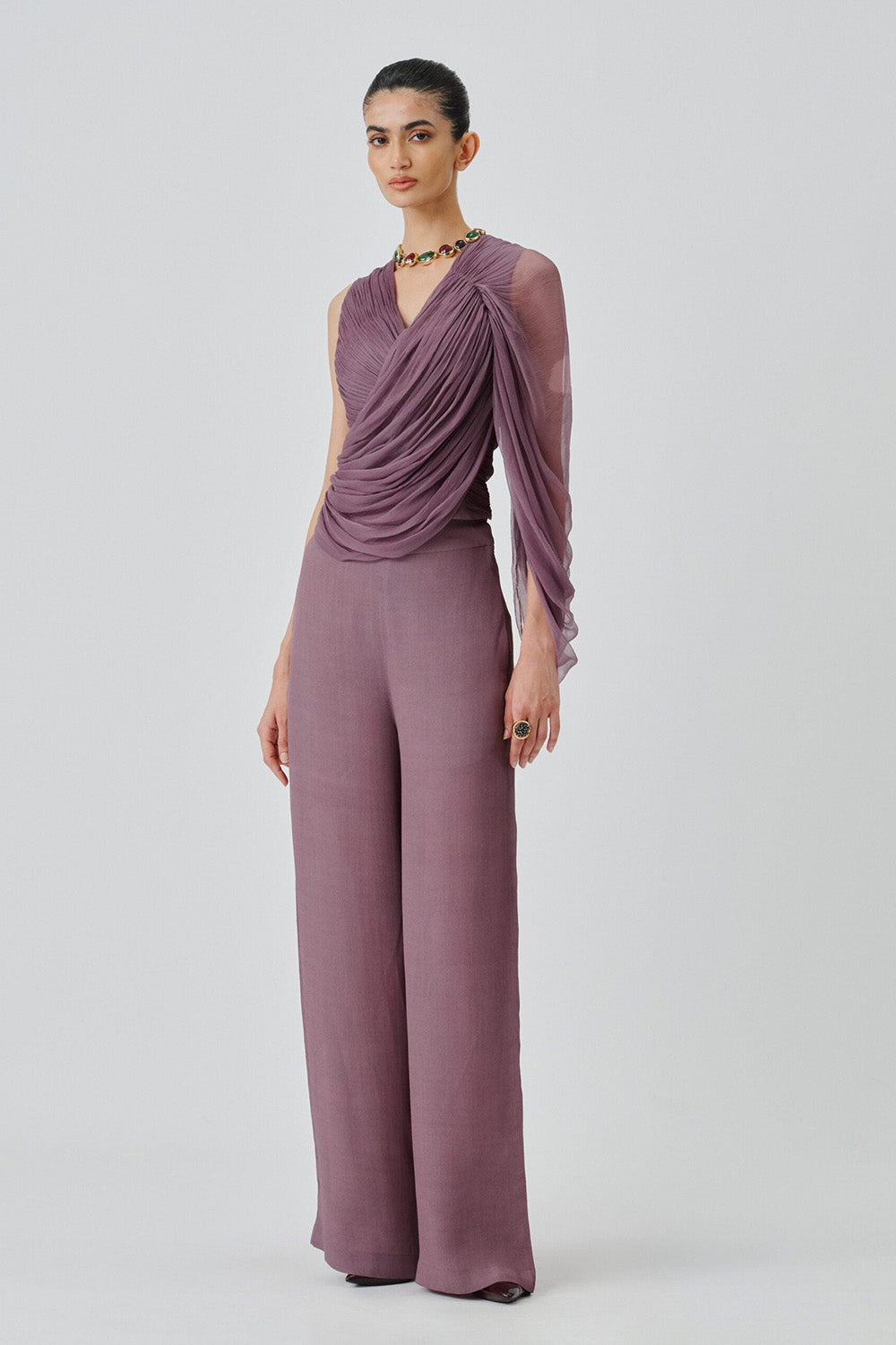 Mauve ruched top