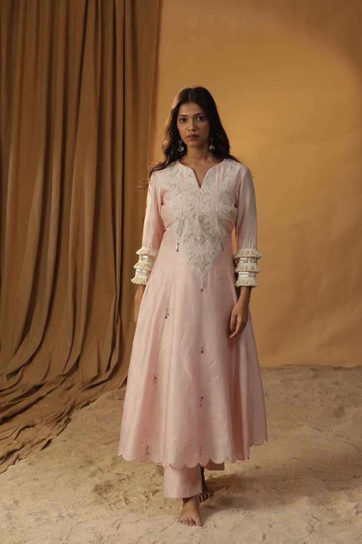 Image of BABY PINK A-LINE SUIT SET