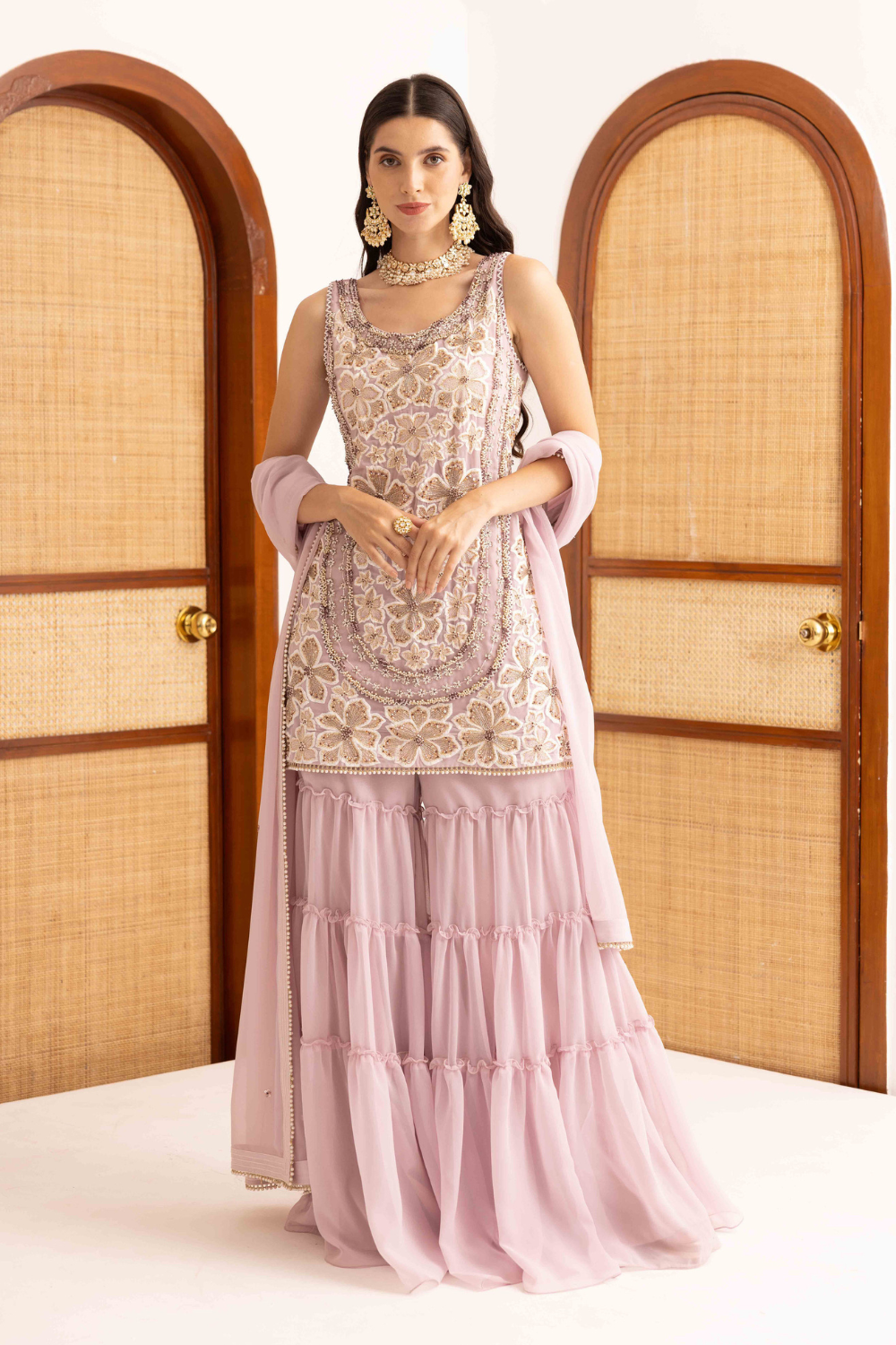 Prisha Short Kurta With Sharara