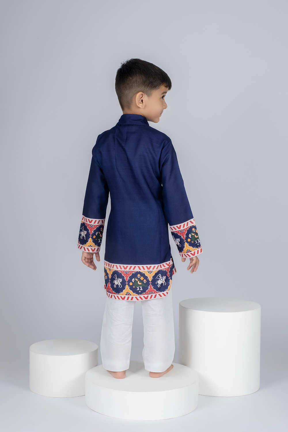 BLUE PATOLA KURTA SET