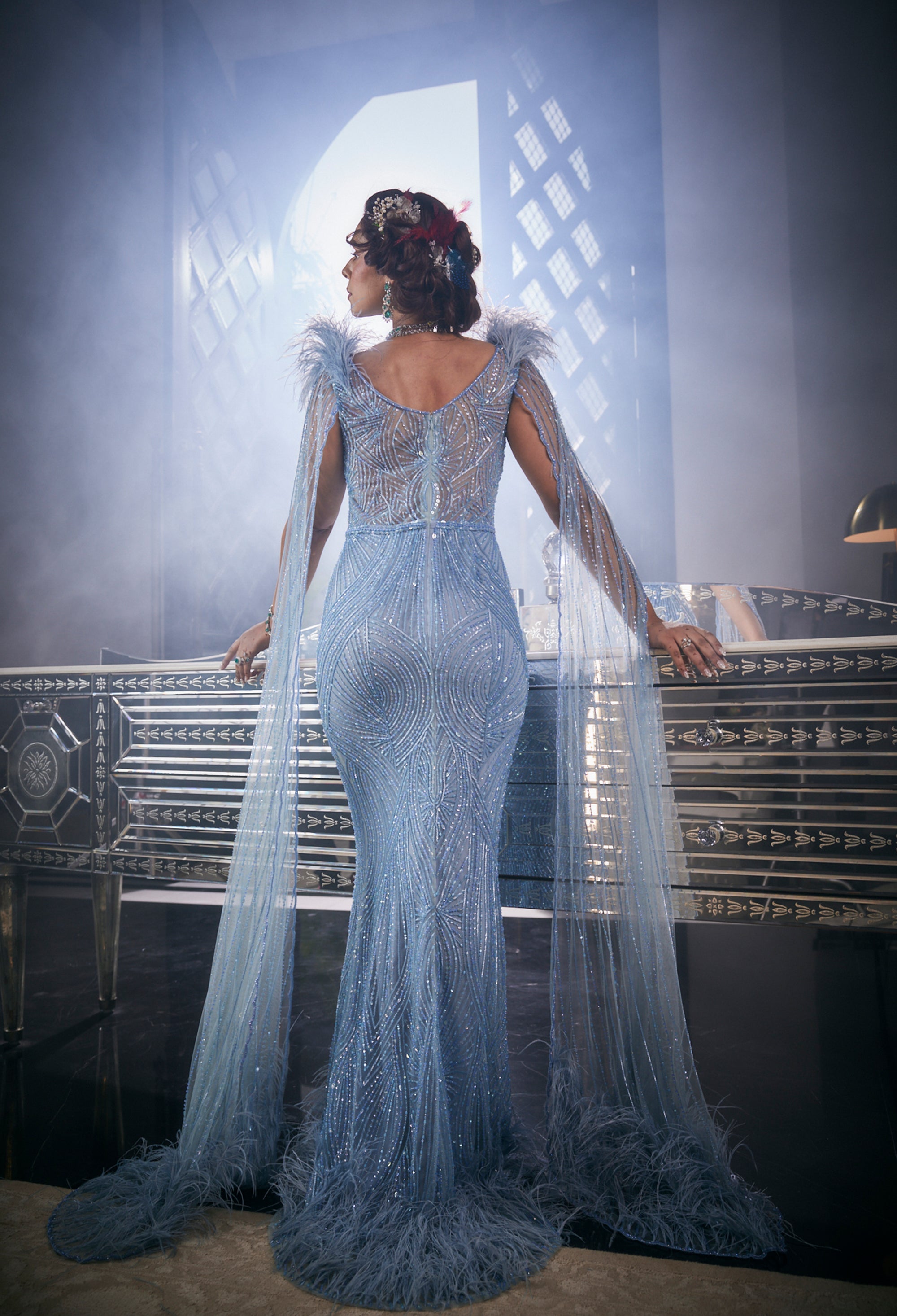 CY Amit GT La Reine de Glace Embroidered Gown Back 2