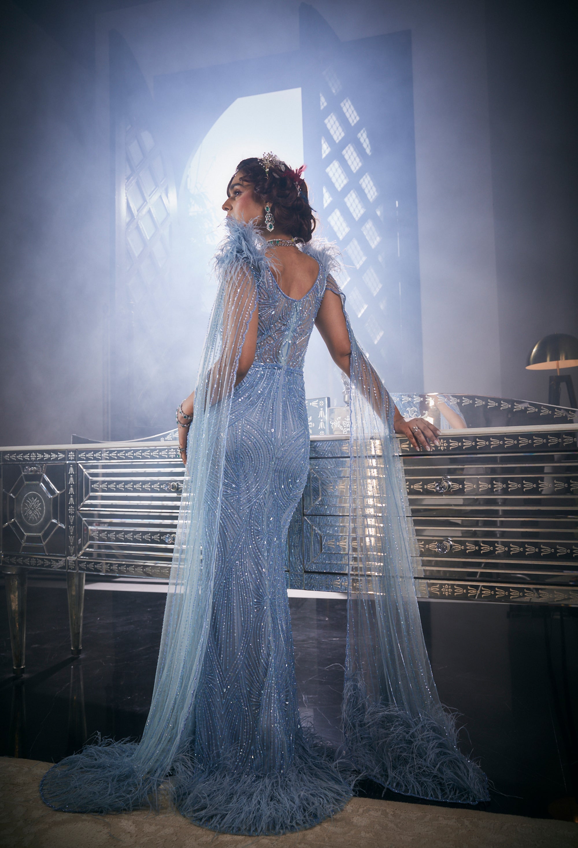 CY Amit GT La Reine de Glace Embroidered Gown Back 1