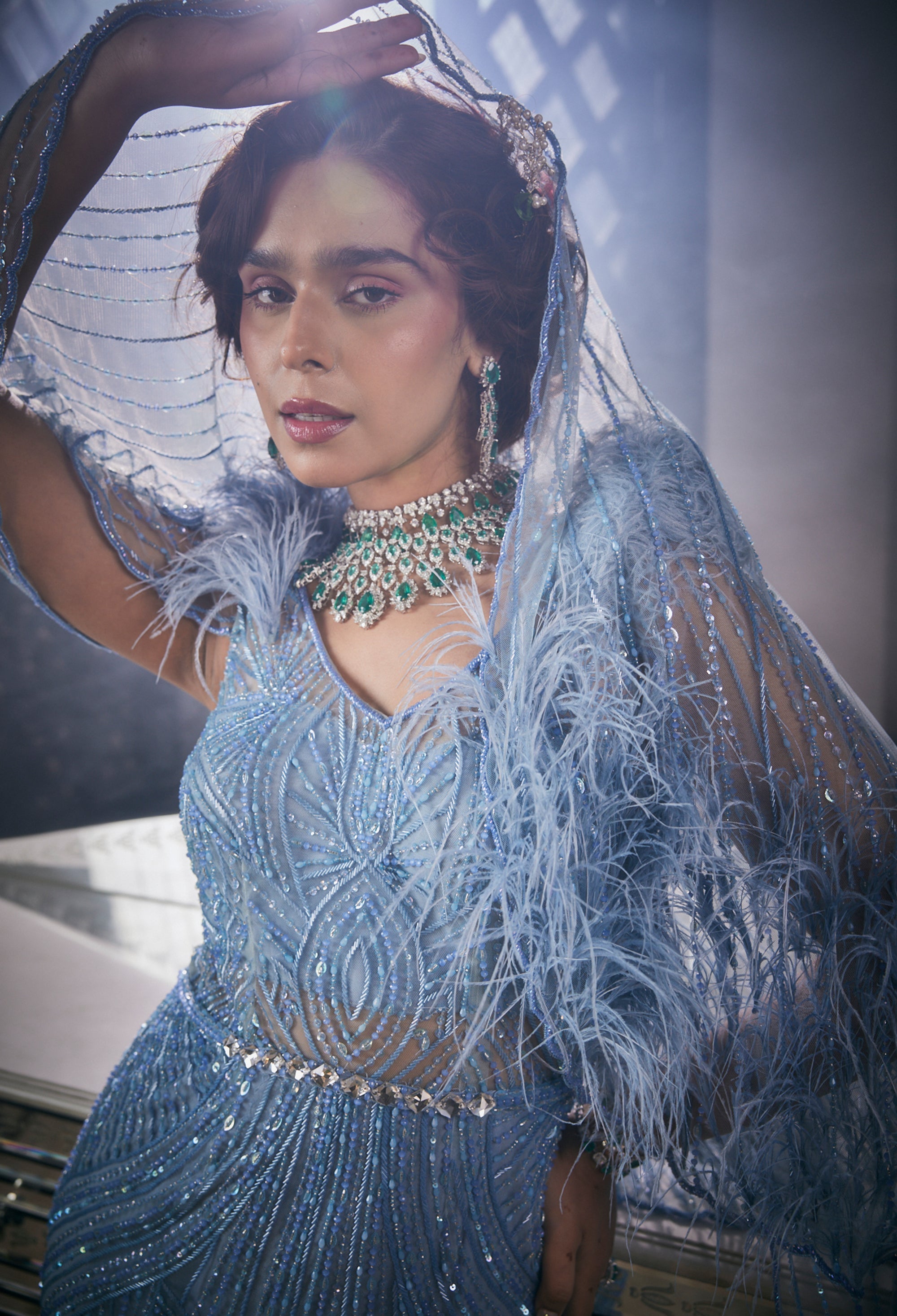 CY Amit GT La Reine de Glace Embroidered Gown Closeup 1