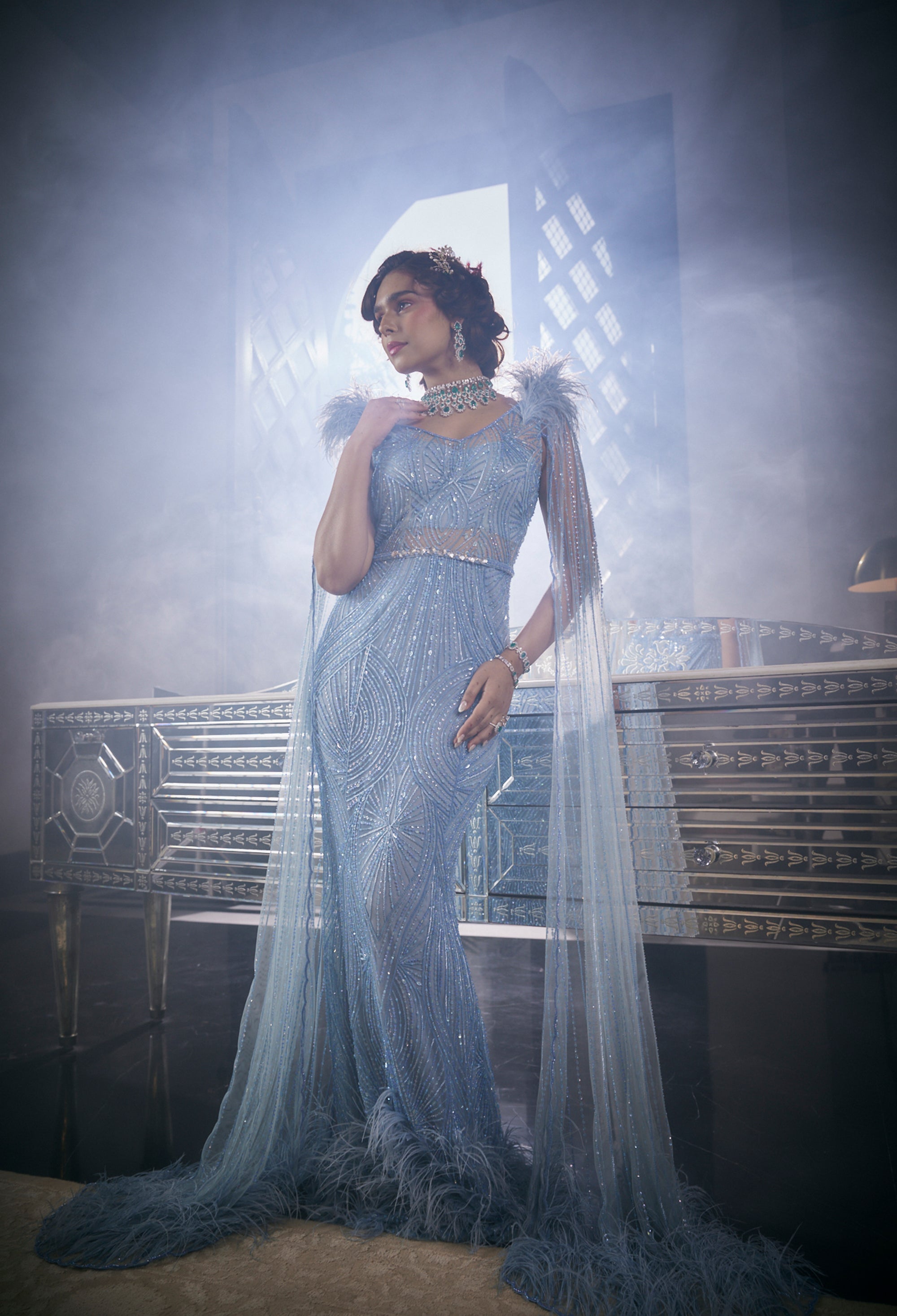 CY Amit GT La Reine de Glace Embroidered Gown Front 2