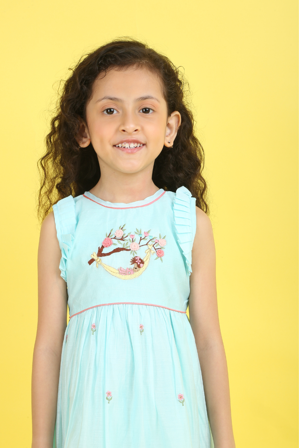 LIGHT AQUA FLOWER DRESS