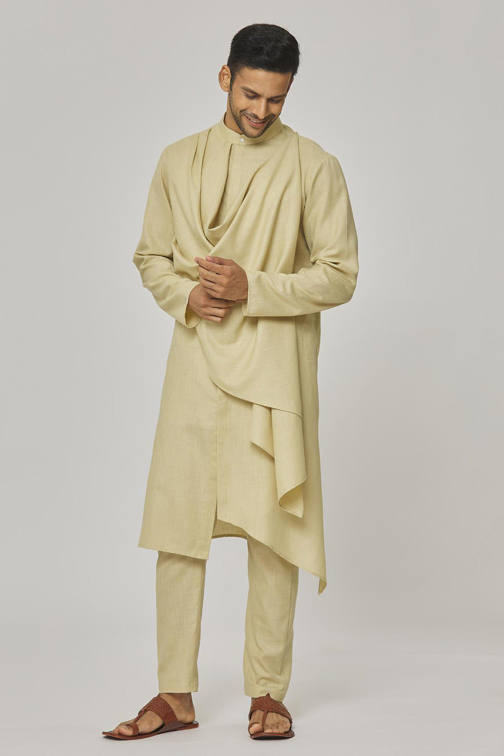 Tatvam Utsav Cotton Gathered Kurta & Pyjama Set