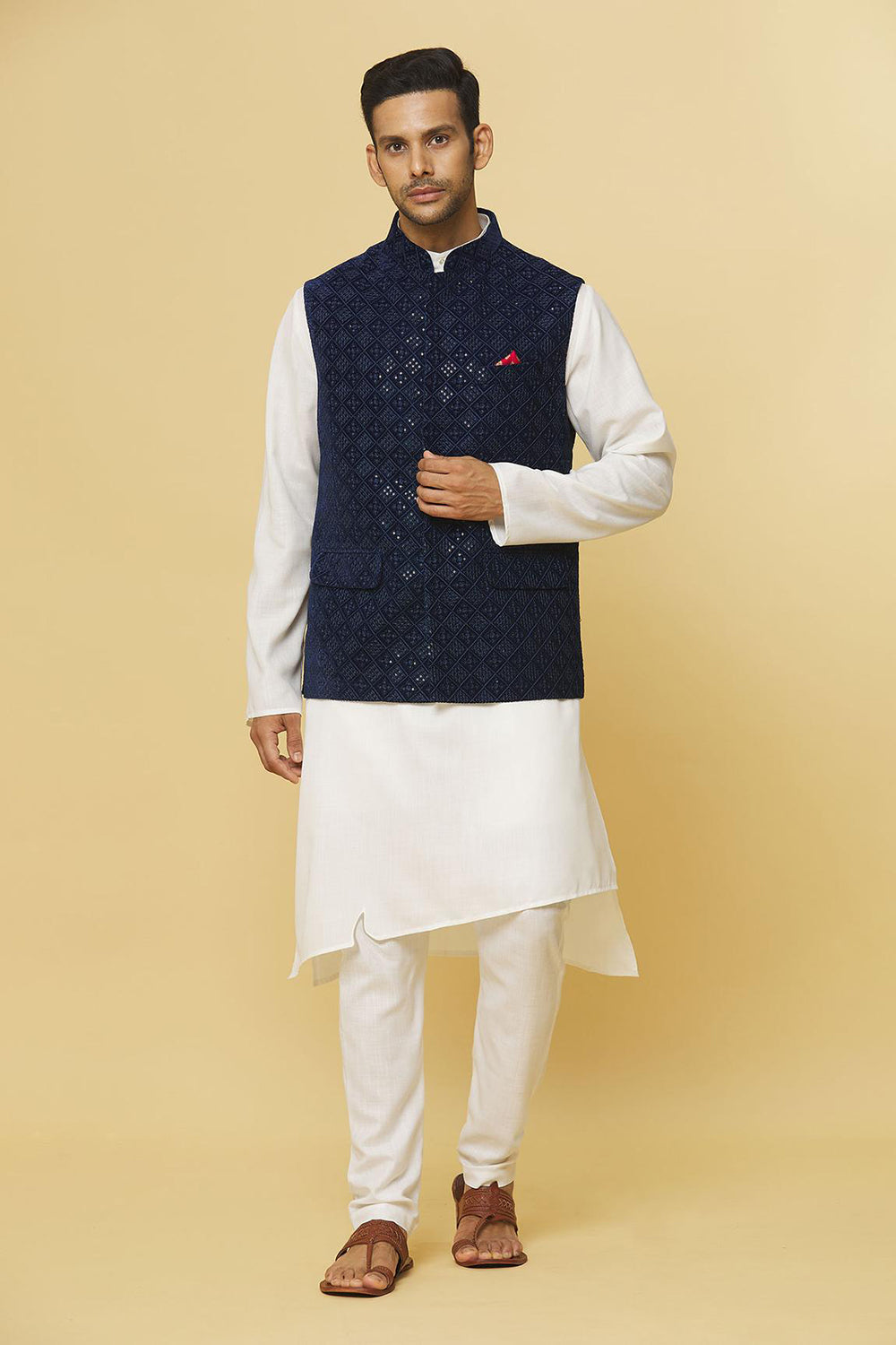 Nawab Embroidered Nehru Jacket
