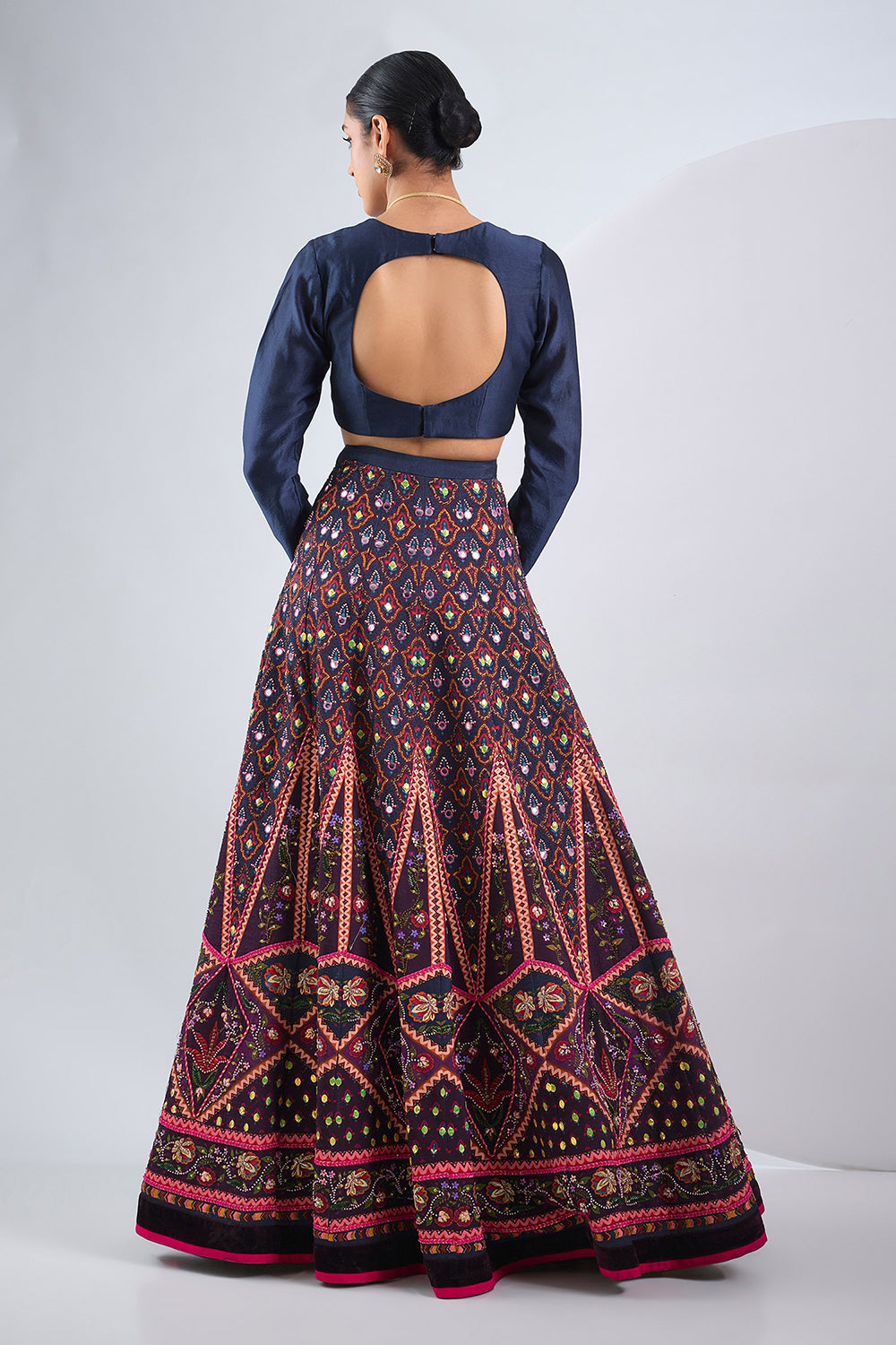 Navy blue lehenga set