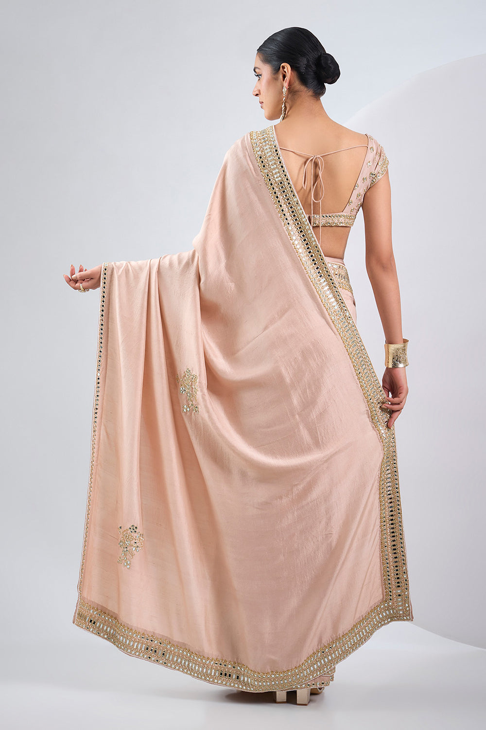 Blush pink saree set