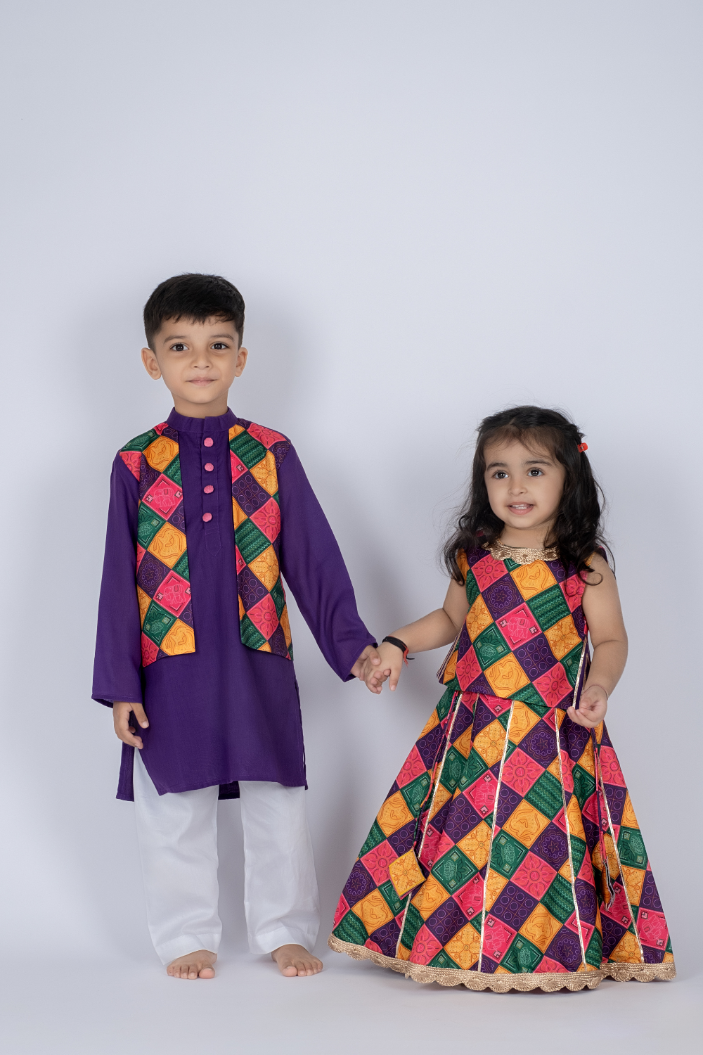 MULTI BANDHANI JACKET KURTA SET