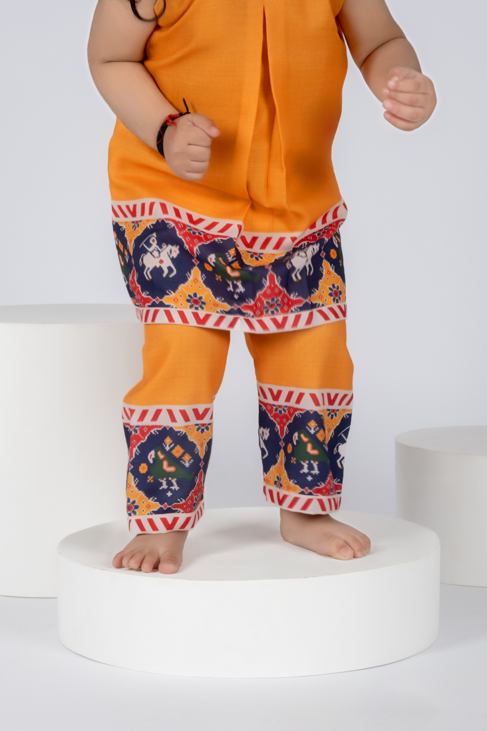 YELLOW PATOLA KURTI SET