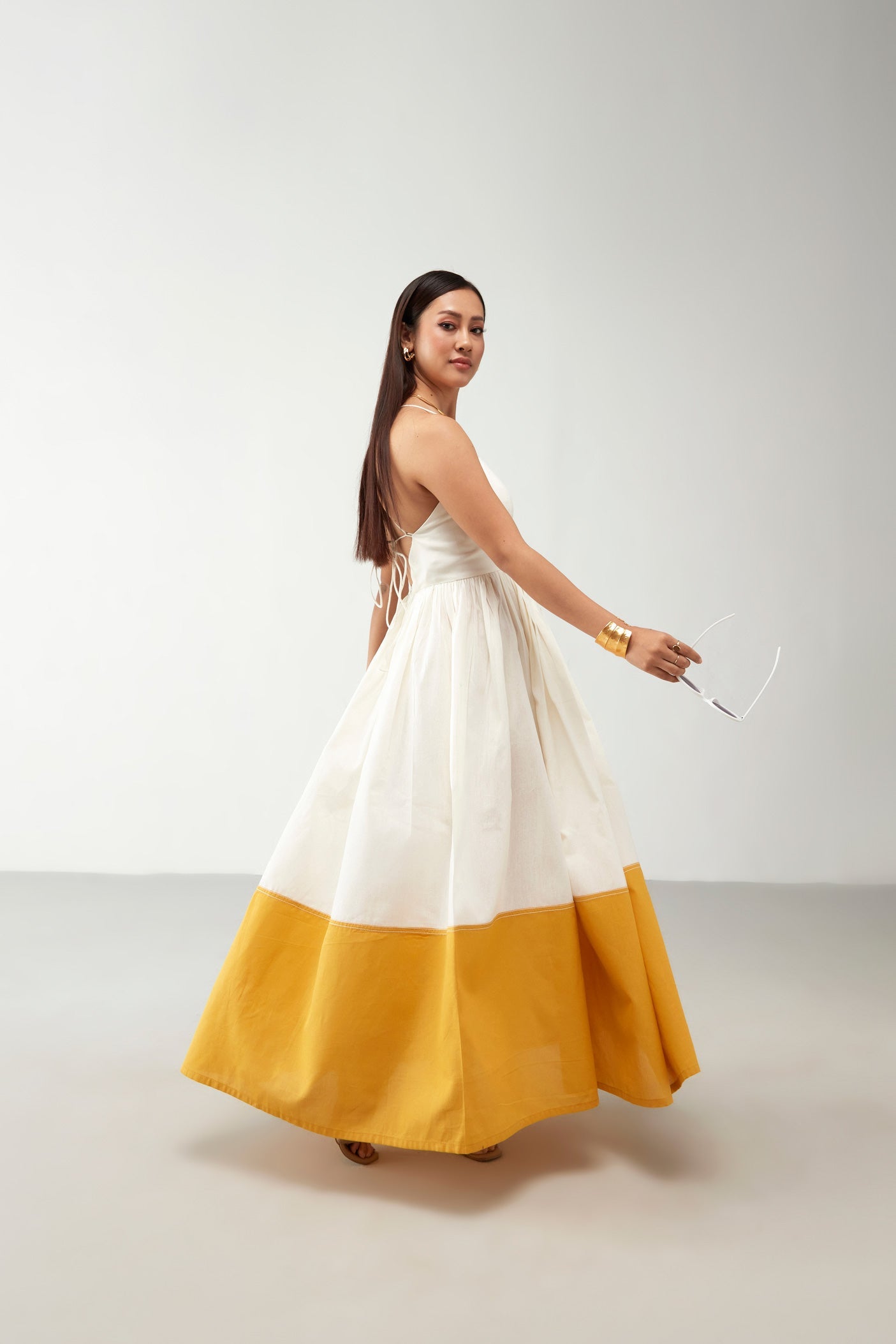 Off White Flawless Color Blocked Dress