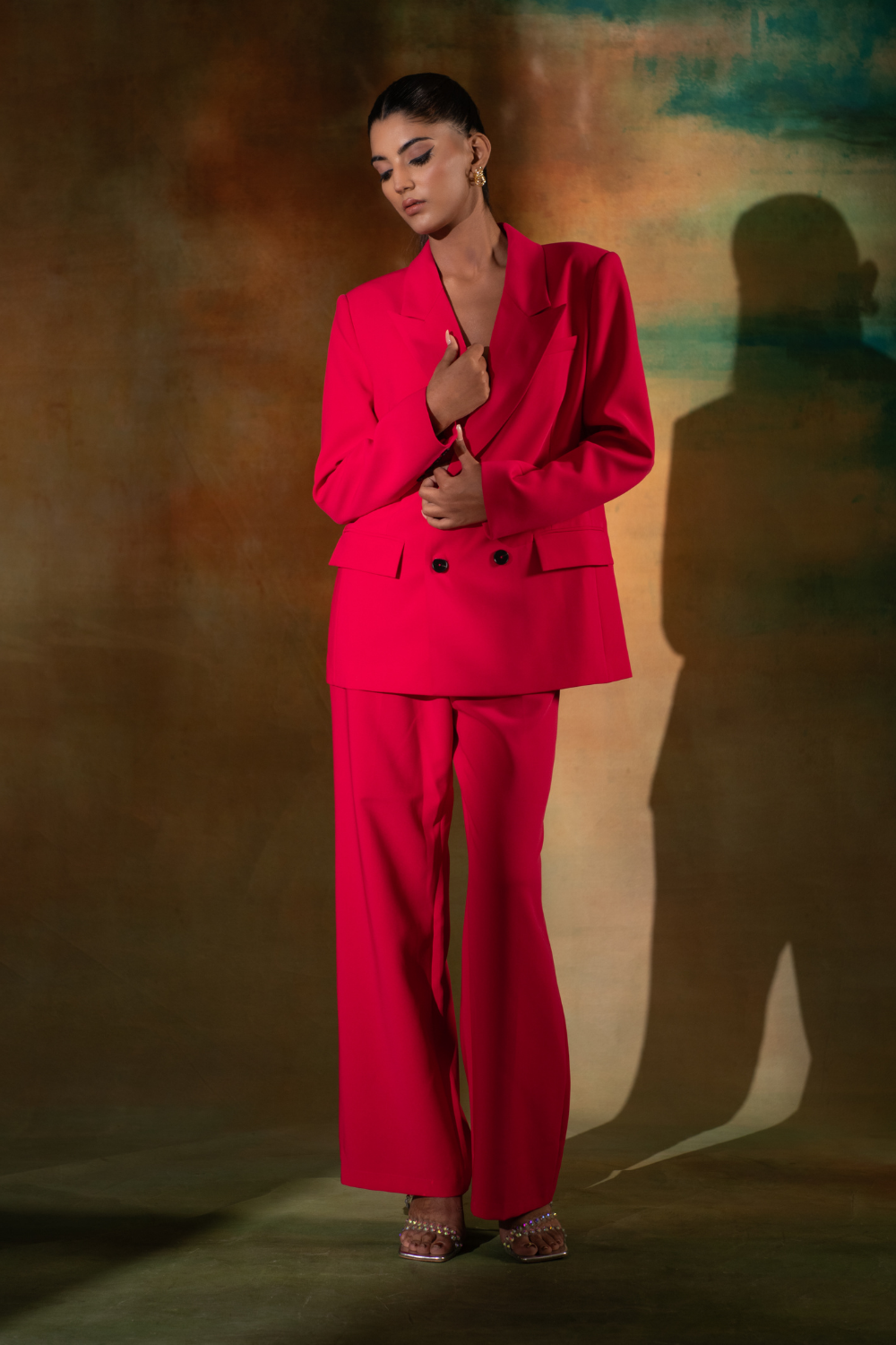 Double Breast Neon Pink Set