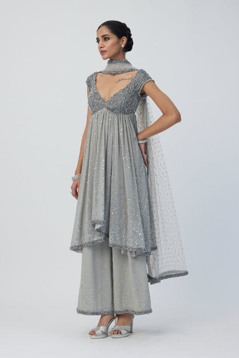 Crystal Grey Kurta Set