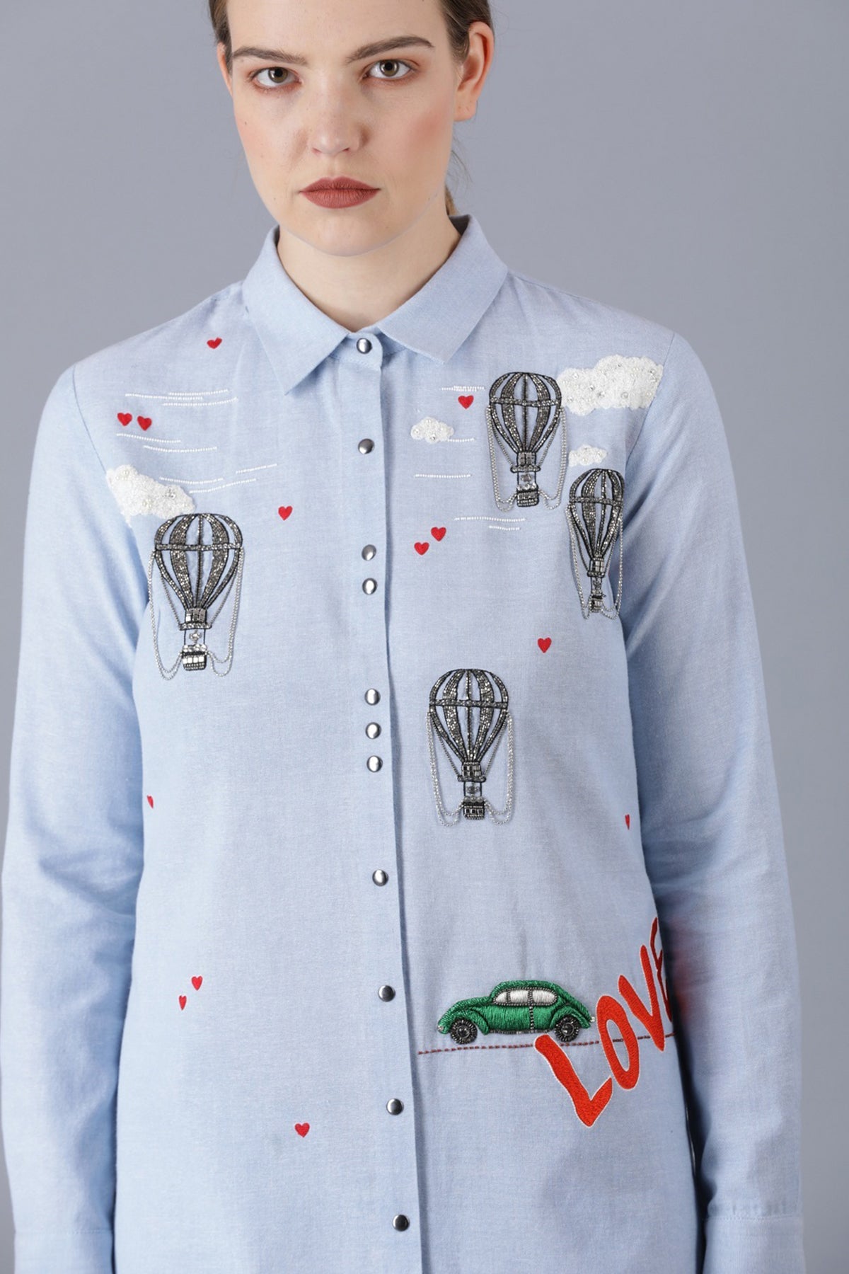 Air Ballons And Cloud Shirt Dress