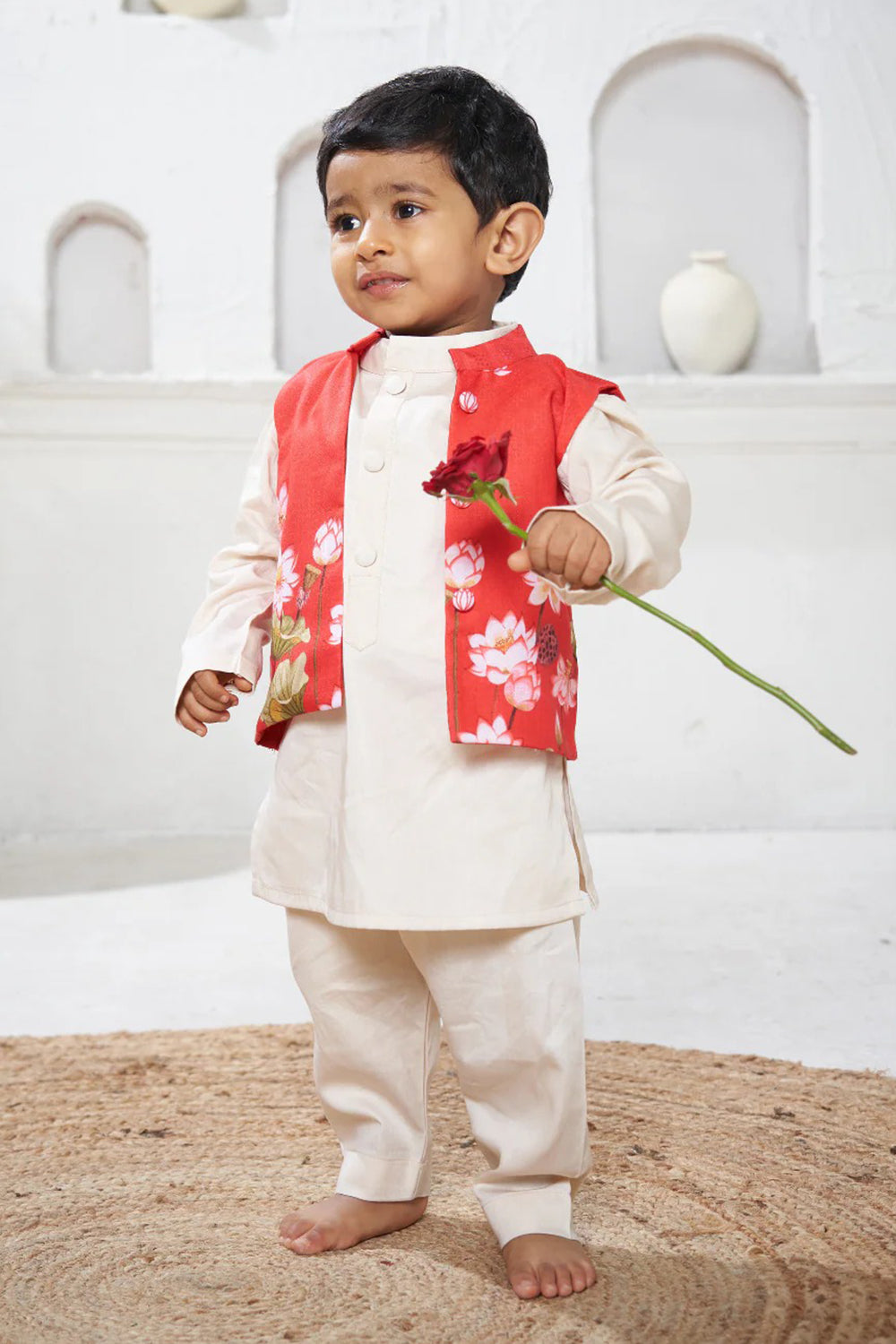 RED PICHWAI BANDI SET