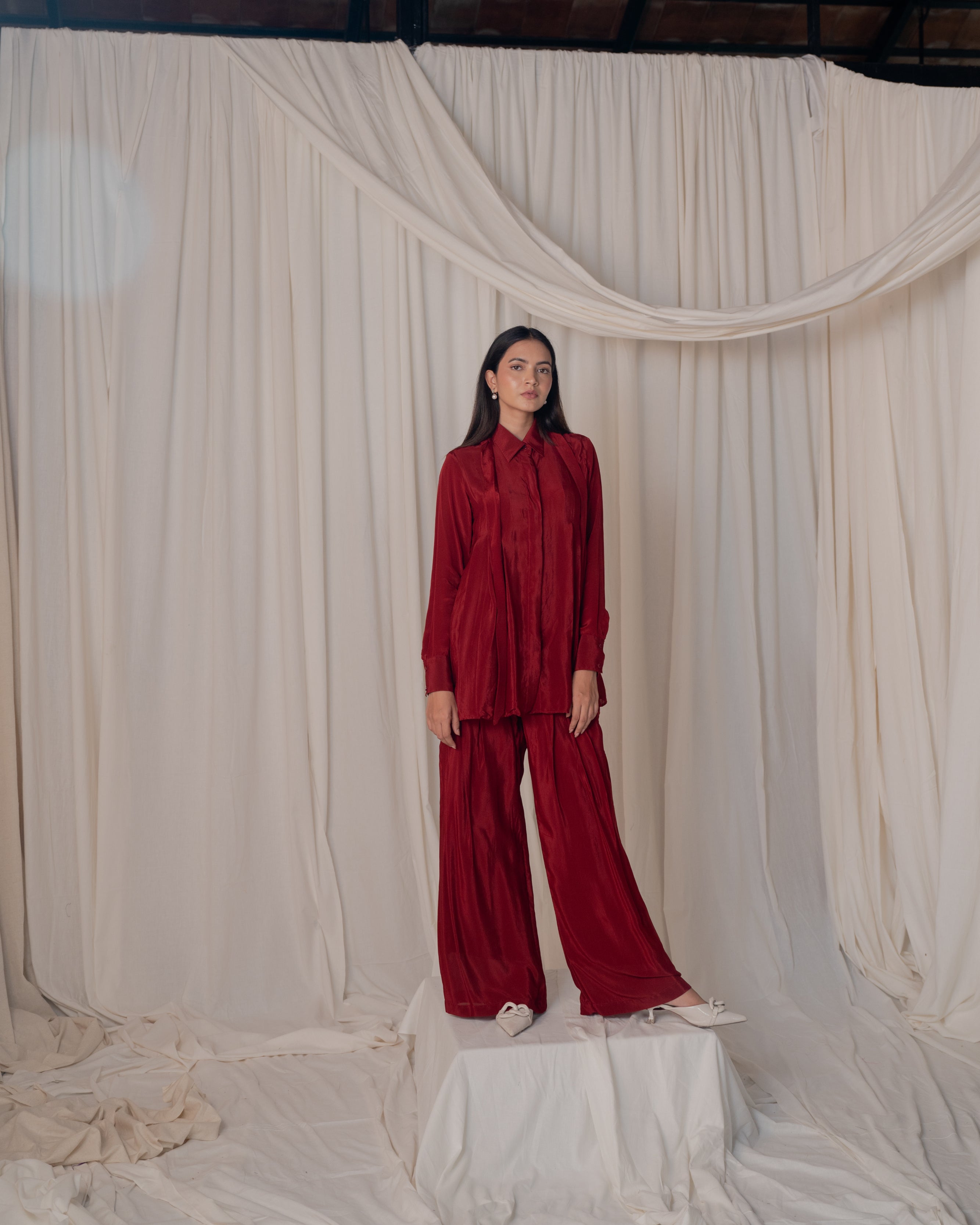 Pleated Shirt Co-ord