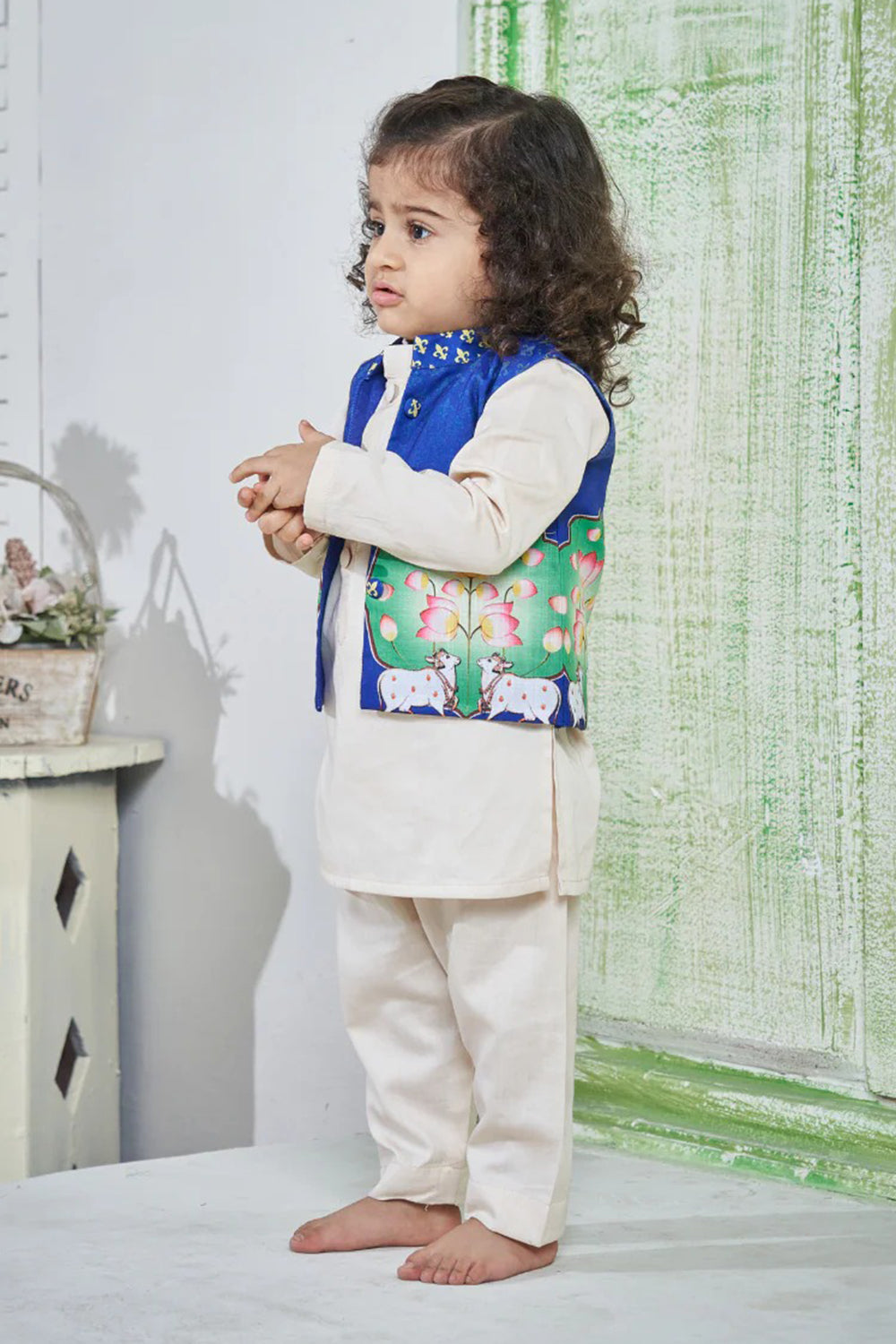 BLUE PICHWAI BANDI SET