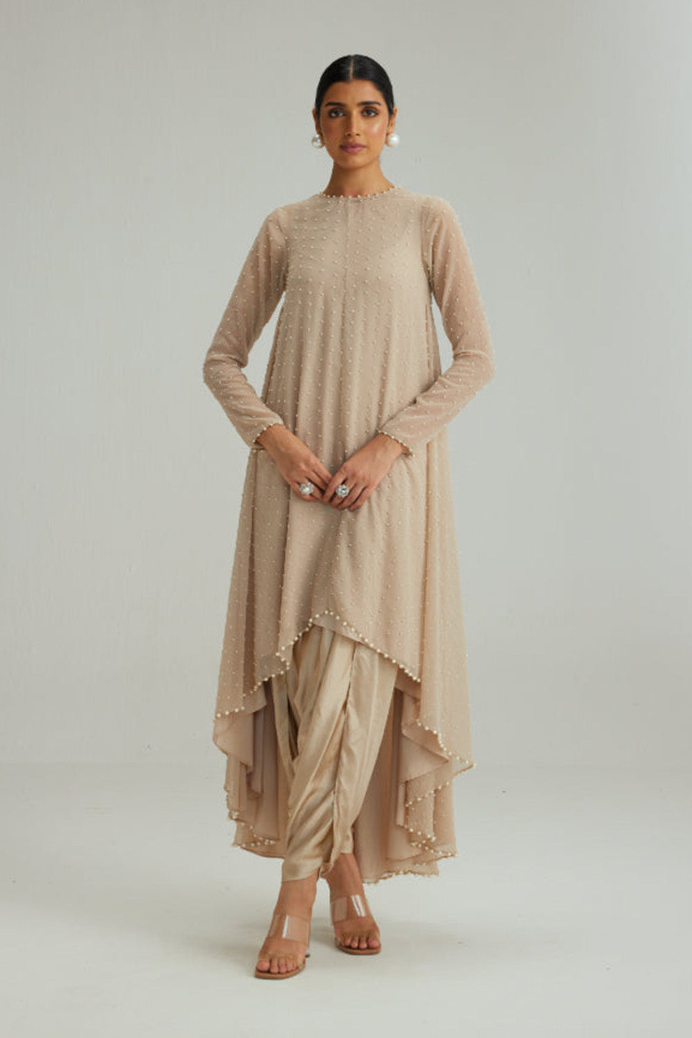 Light Beige pearl Kurta Set