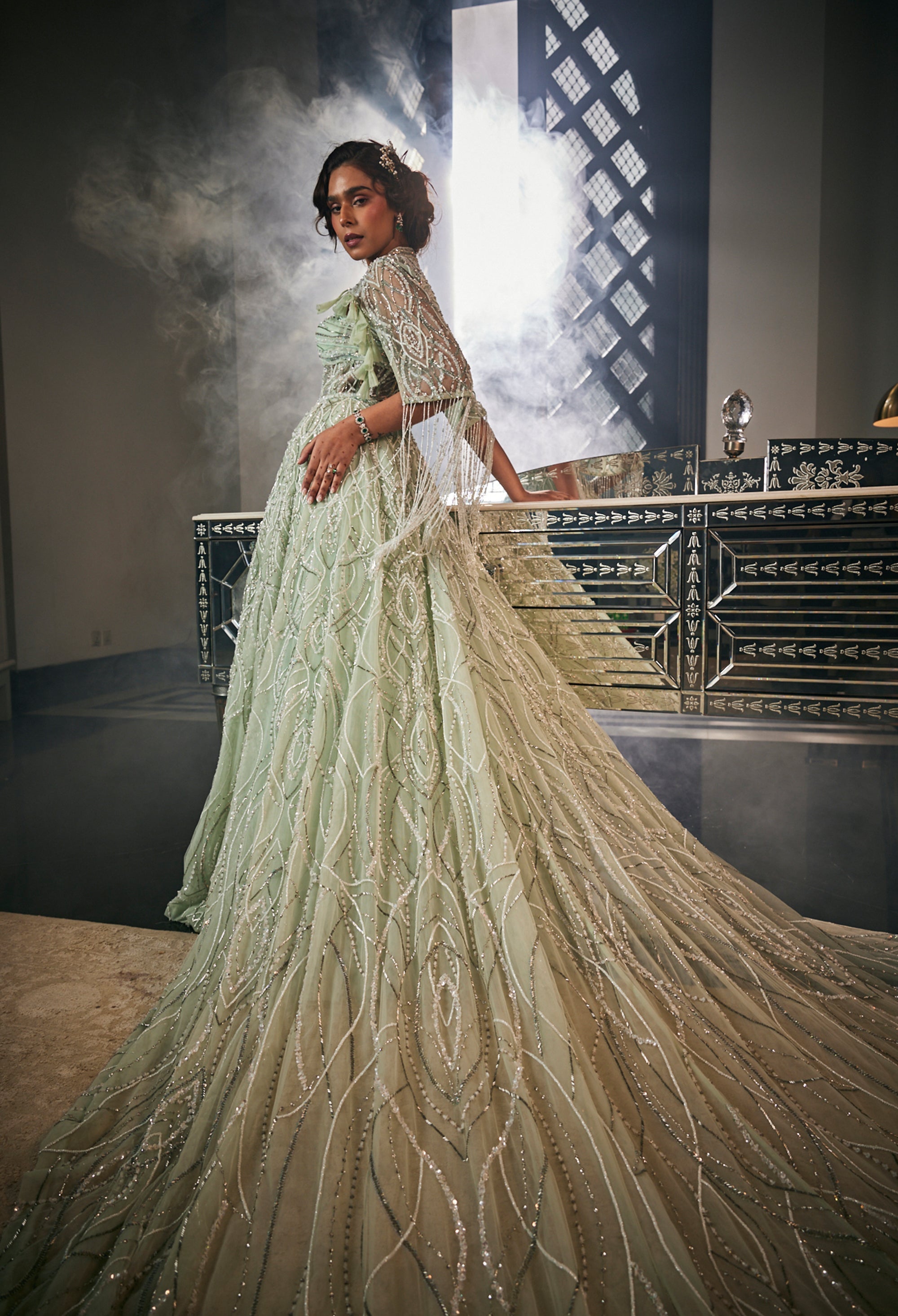 CY Amit GT Jardin Labyrinthique Embroidered Gown Side 1