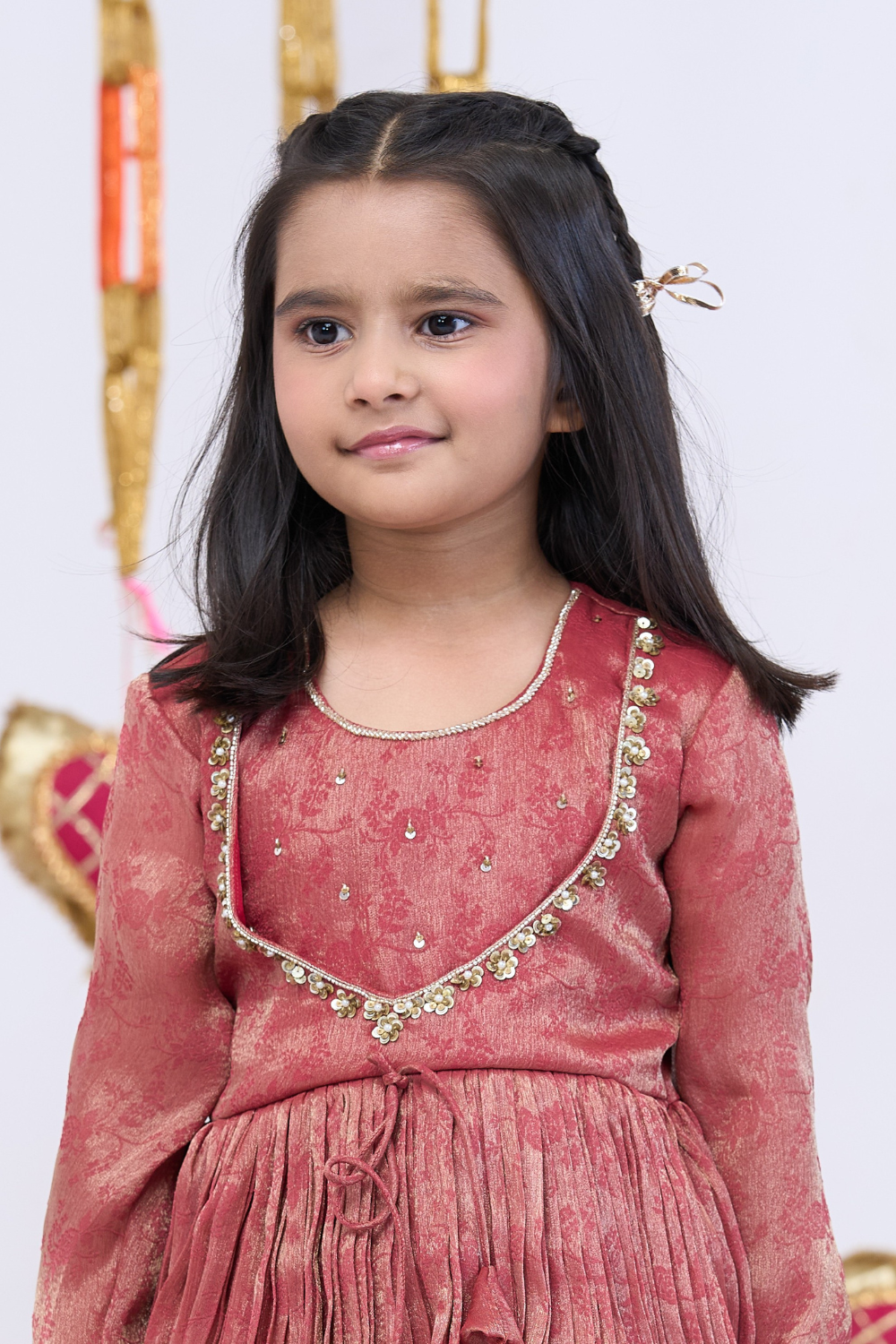 RUST DOUBLE YOKE SHARARA SET