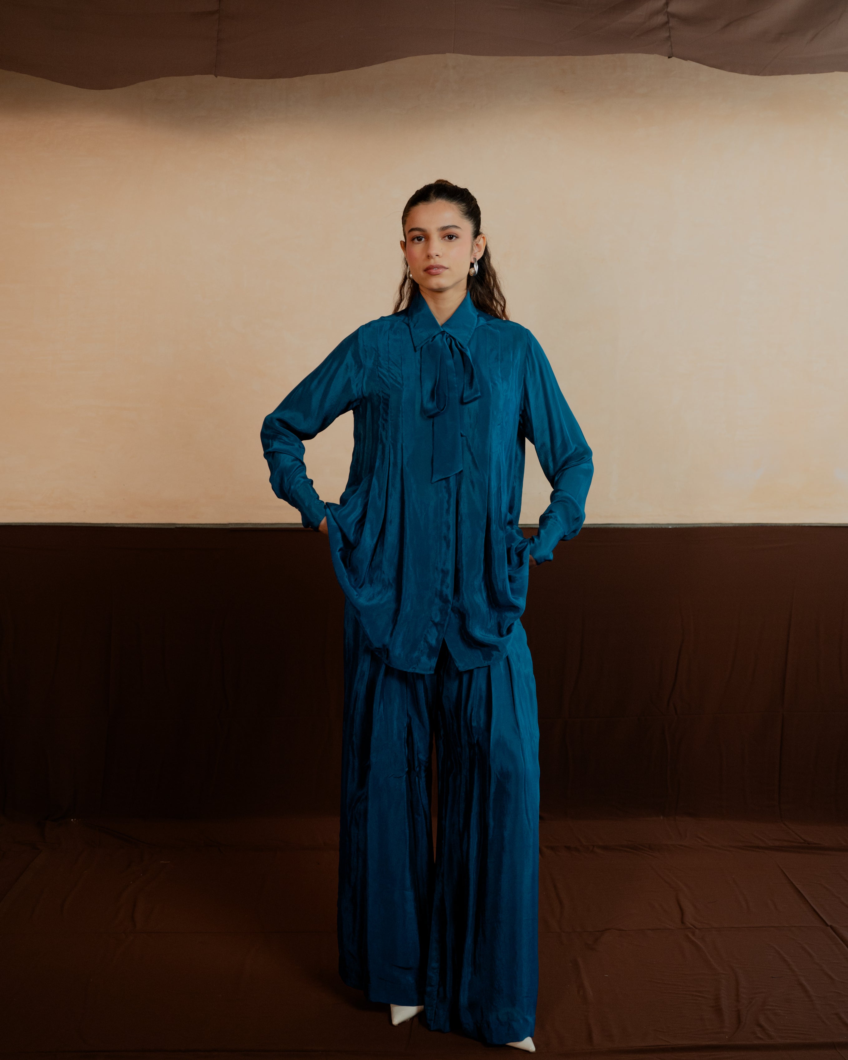 Pleated Shirt Co-ord