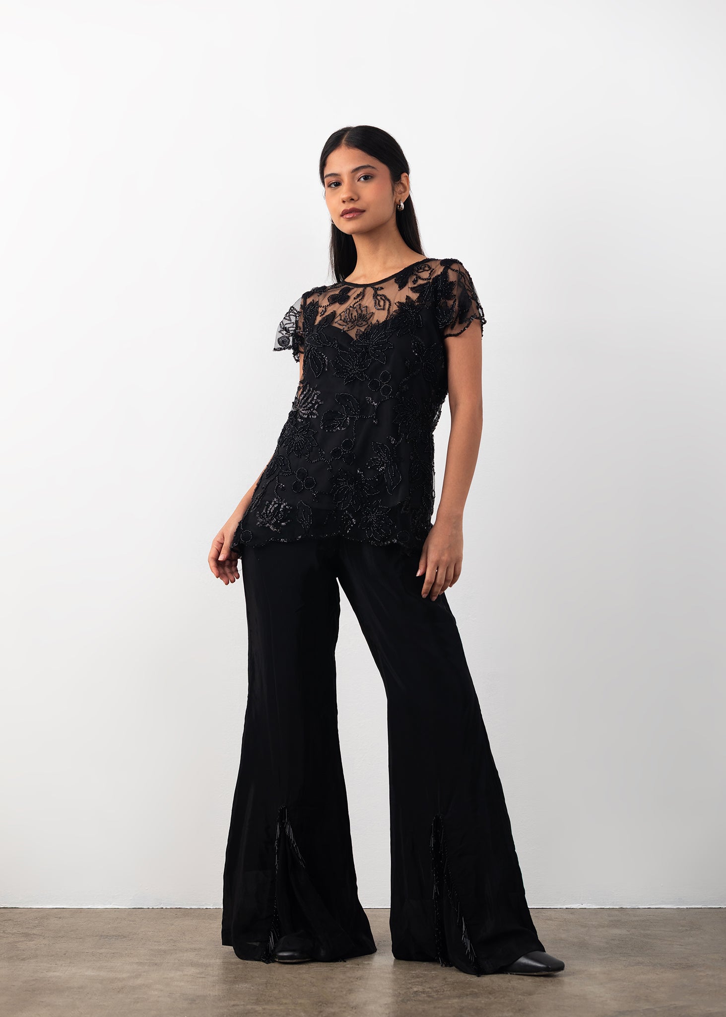 Net Embroidered Coord