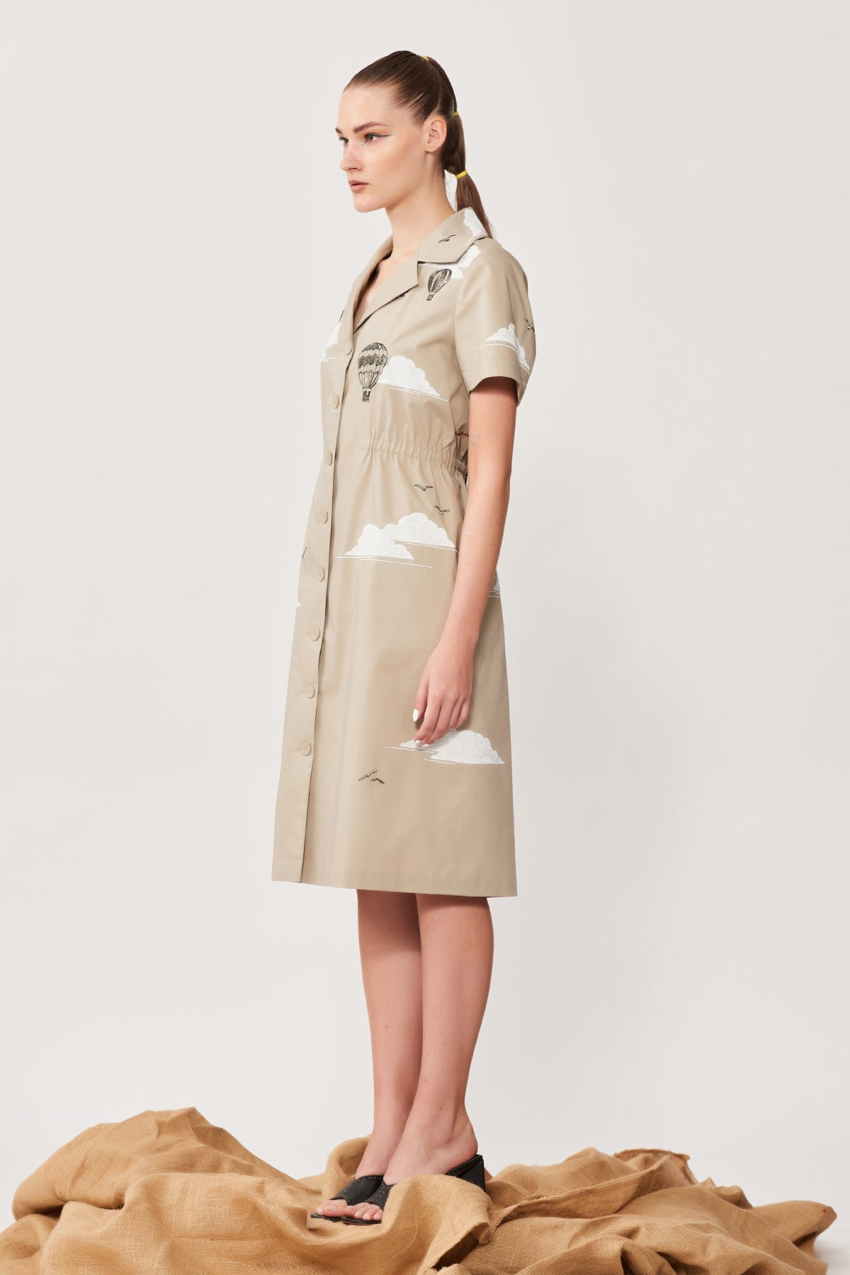 Air Balloon & Sun Rays Summer Coat Dress