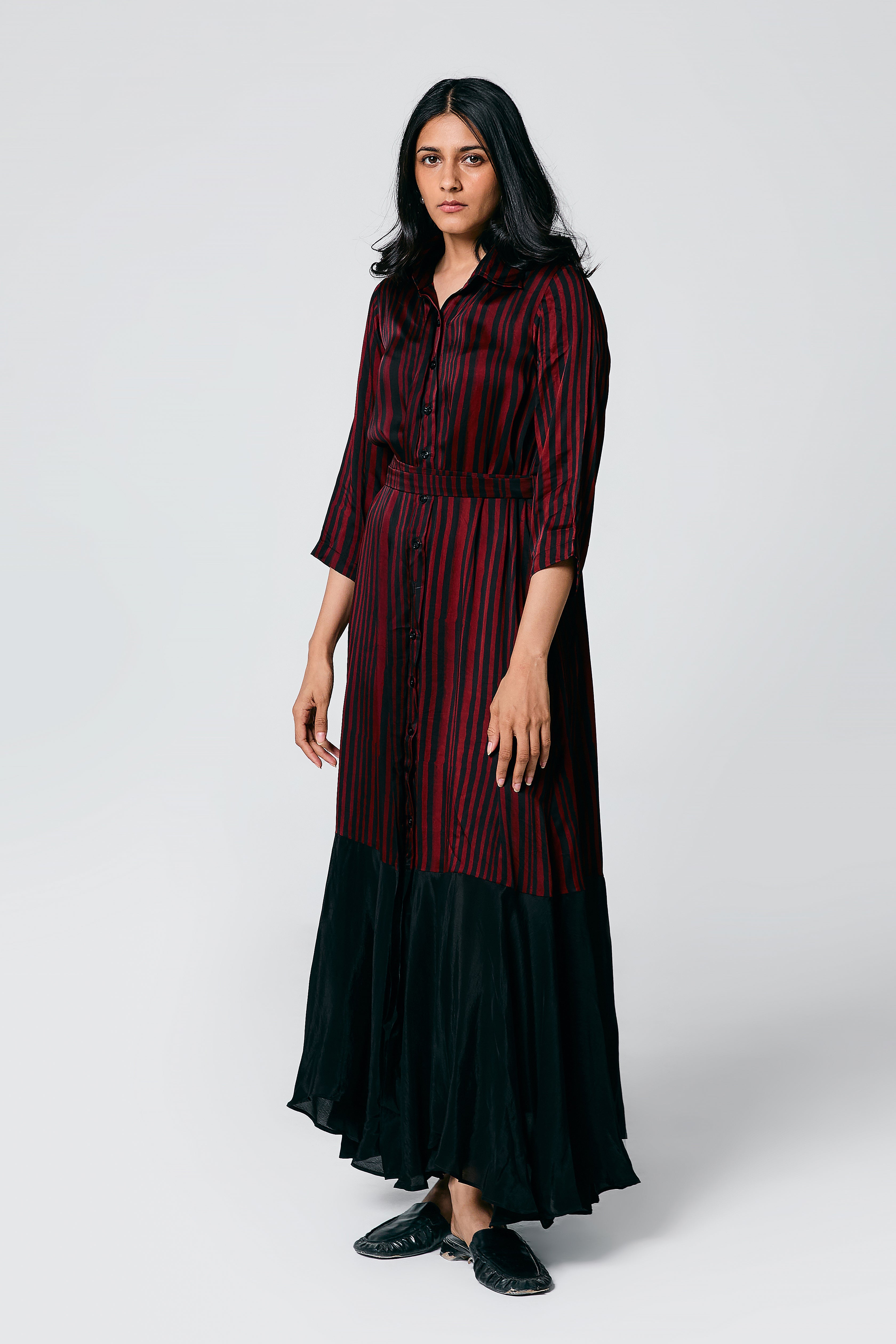 Stripes dress with belt