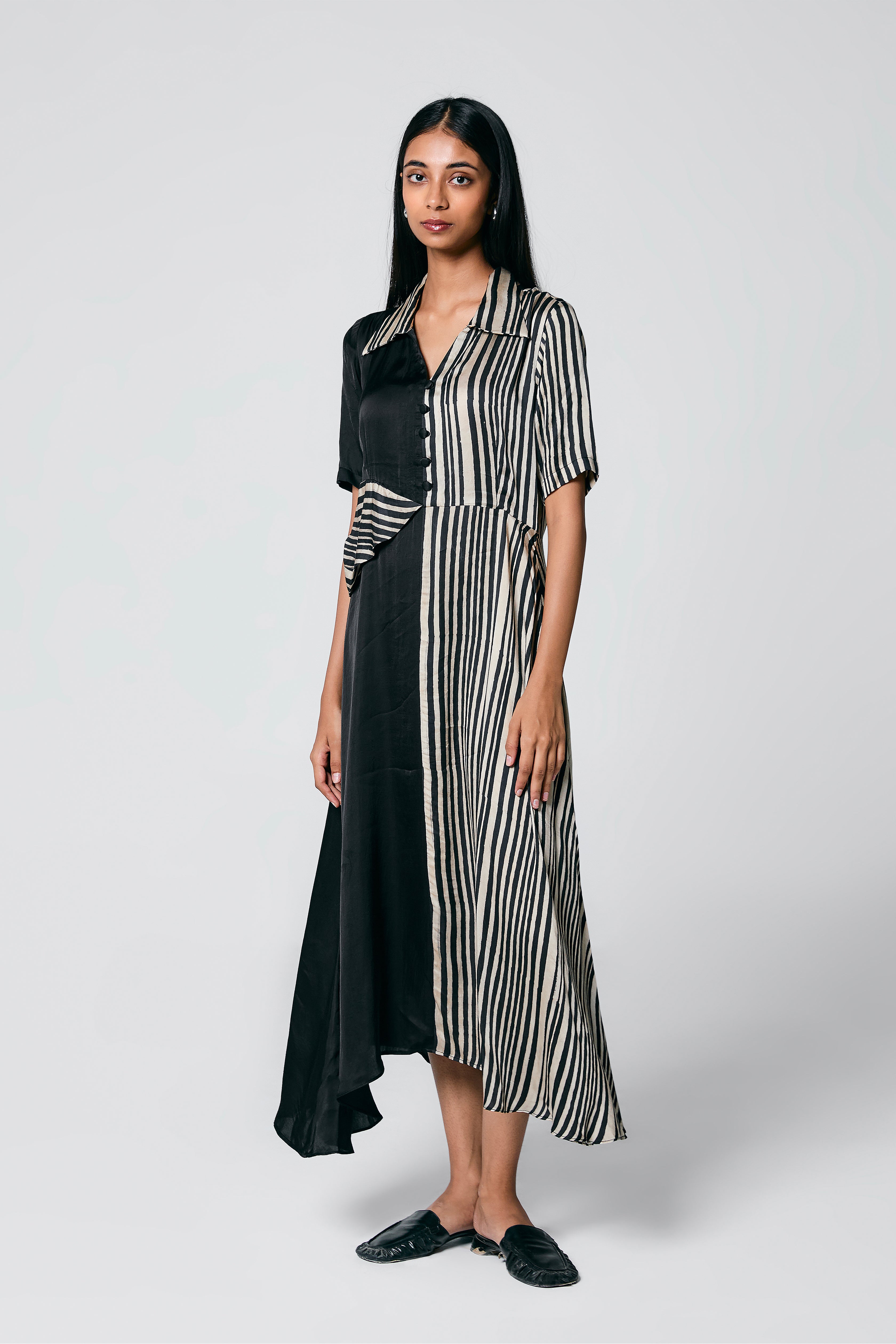 Half and Half dress - Maroon