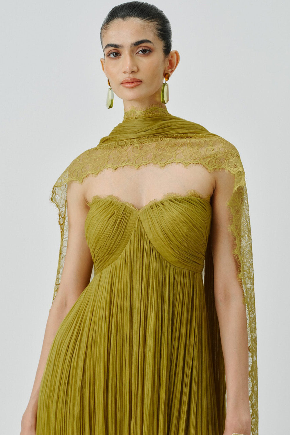 Chartreuse Ruched Dress