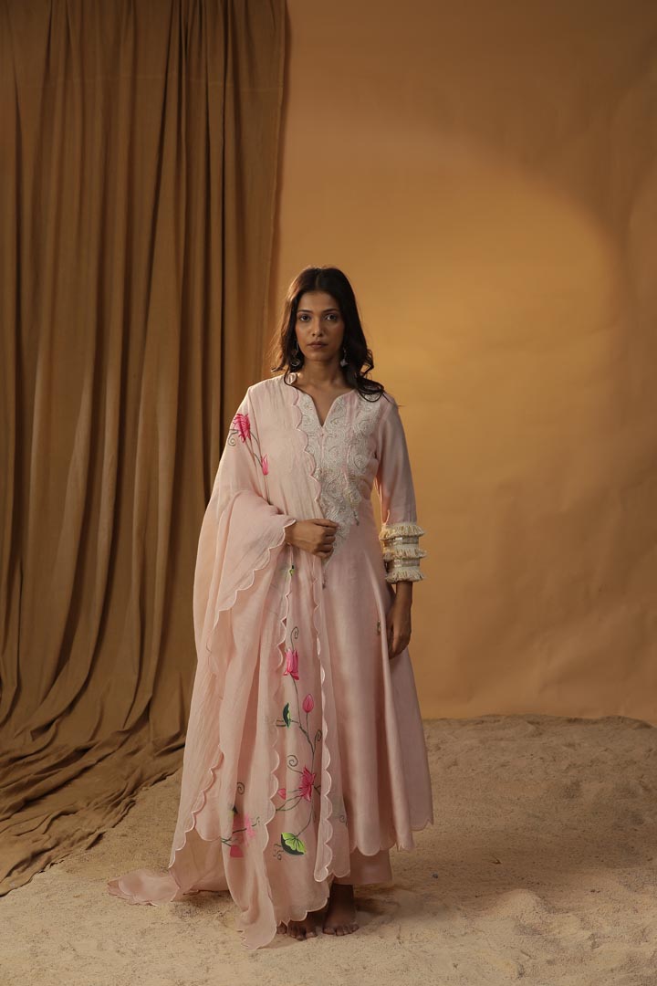 Image of BABY PINK A-LINE SUIT SET