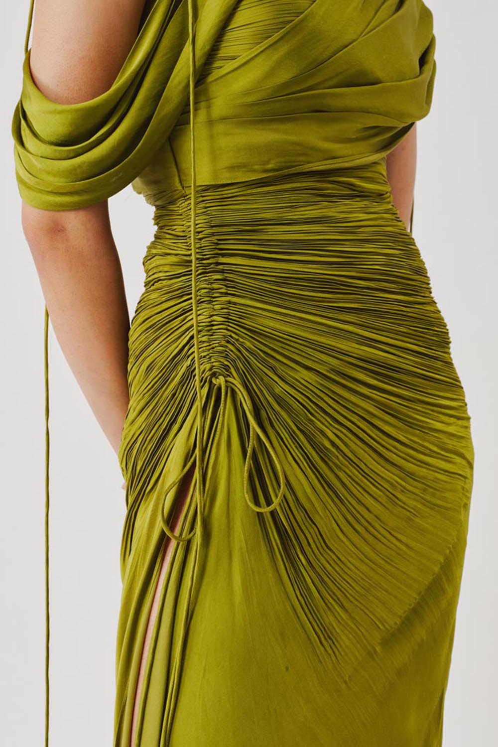 Olive Ruched Dress