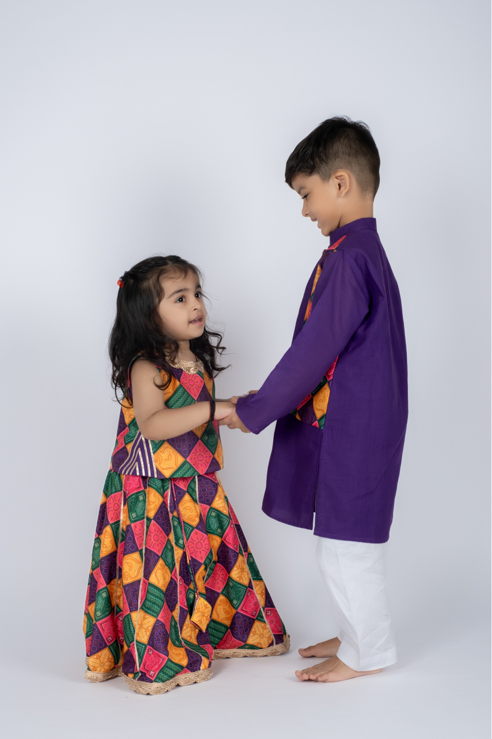 MULTI BANDHANI JACKET KURTA SET