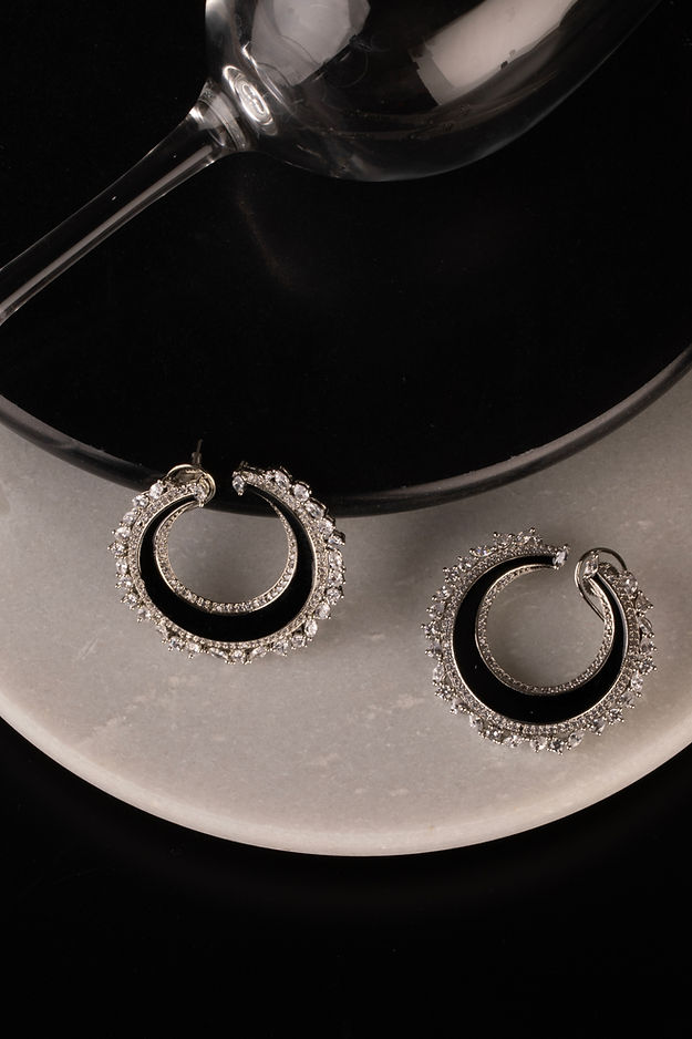 Earring studs With CZ diamonds And semi precious stones