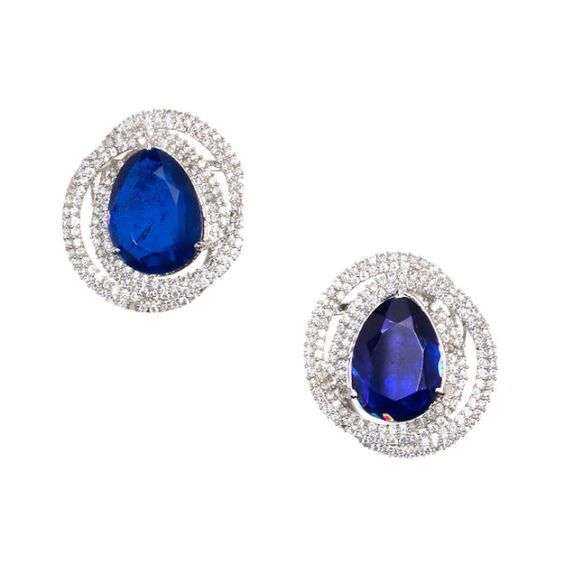 Earring studs With CZ diamonds And semi precious stones