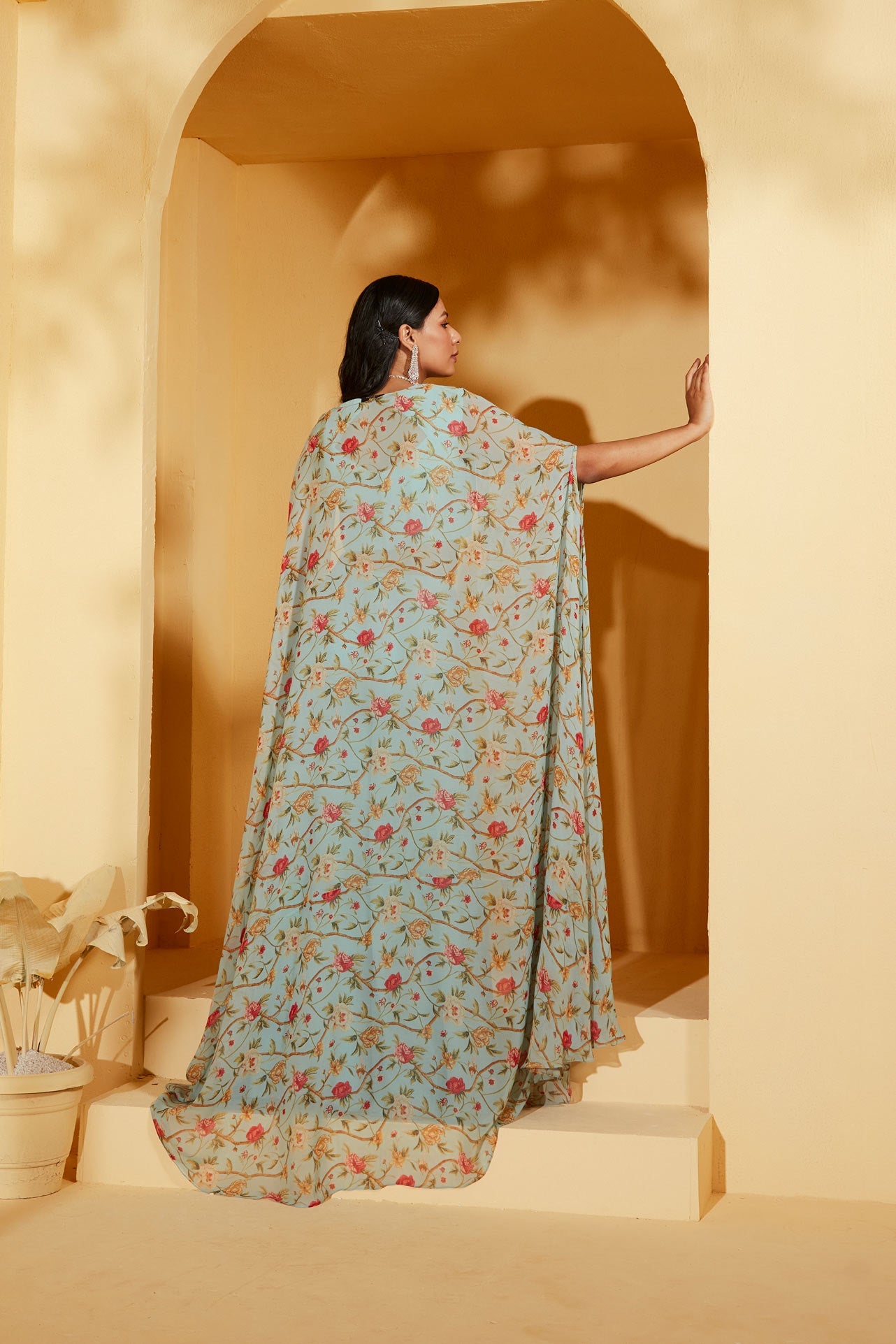 BLUE THREE PIECE CAPE SET