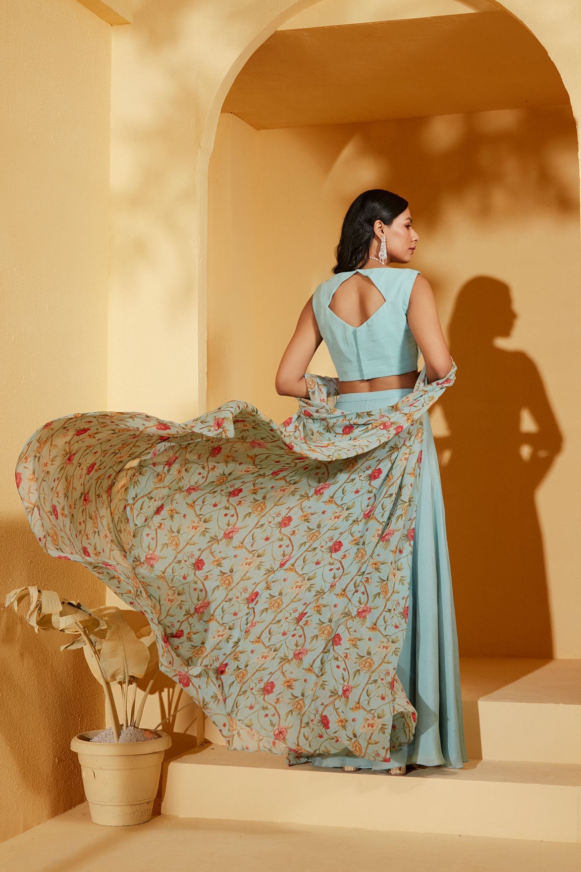 BLUE THREE PIECE CAPE SET