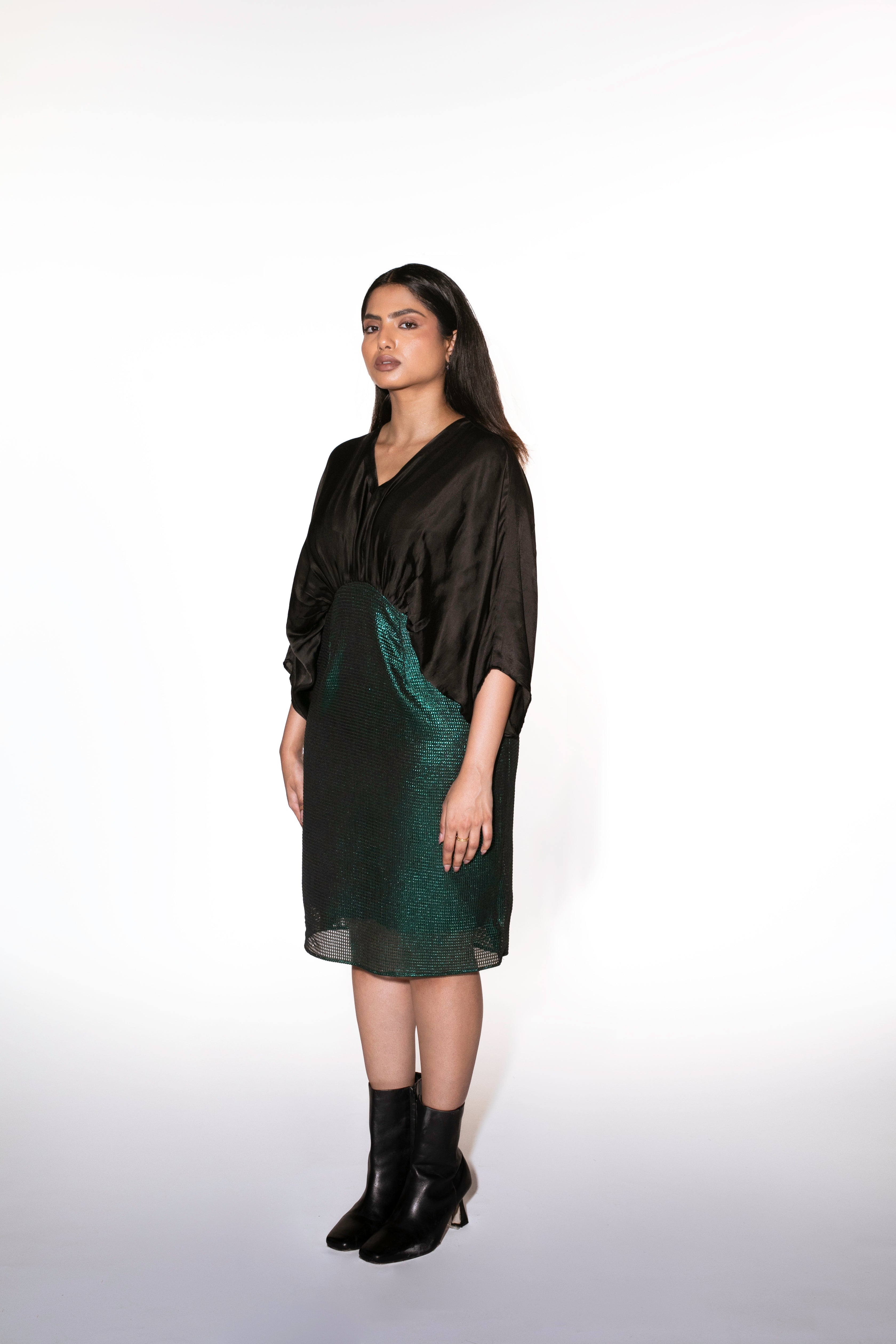 Metallic Gather Dress