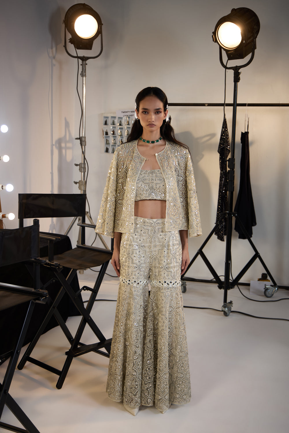 CY 29 India Classic Short Jacket With Sharara Front 1