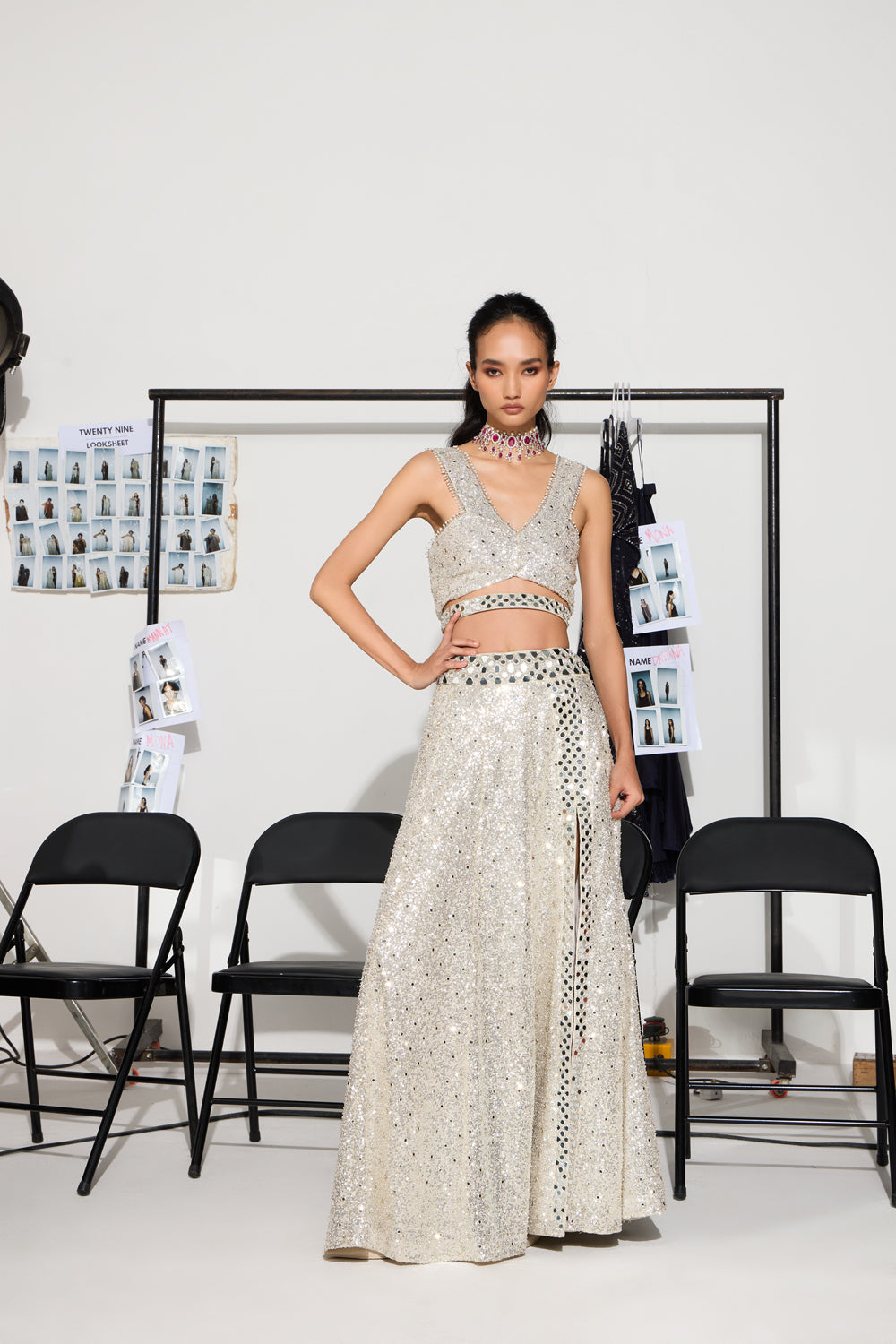 CY 29 India Front Slit Sheeted Lehenga Set Front 2