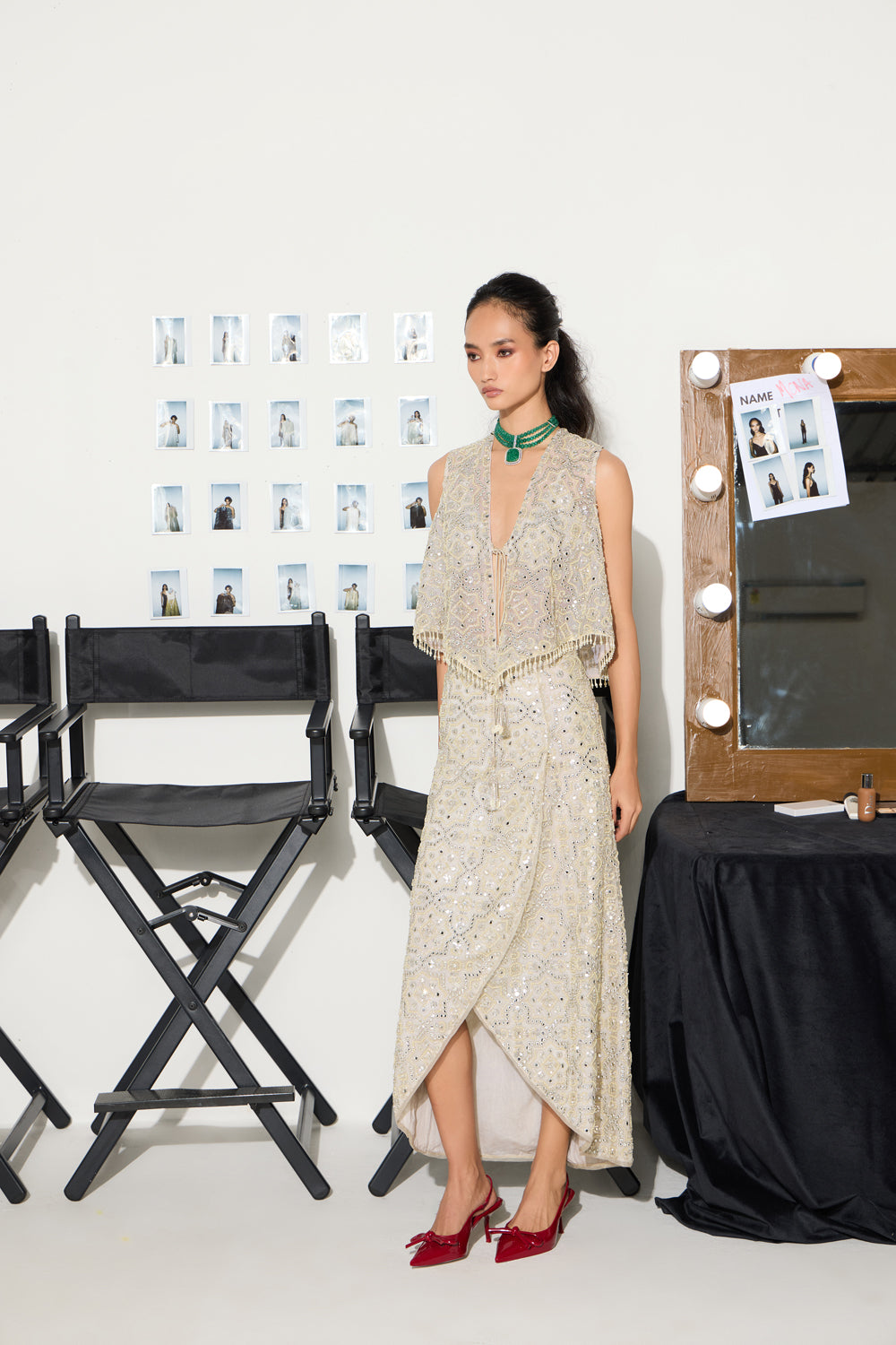 CY 29 India Wrap Over Skirt Set Side 1