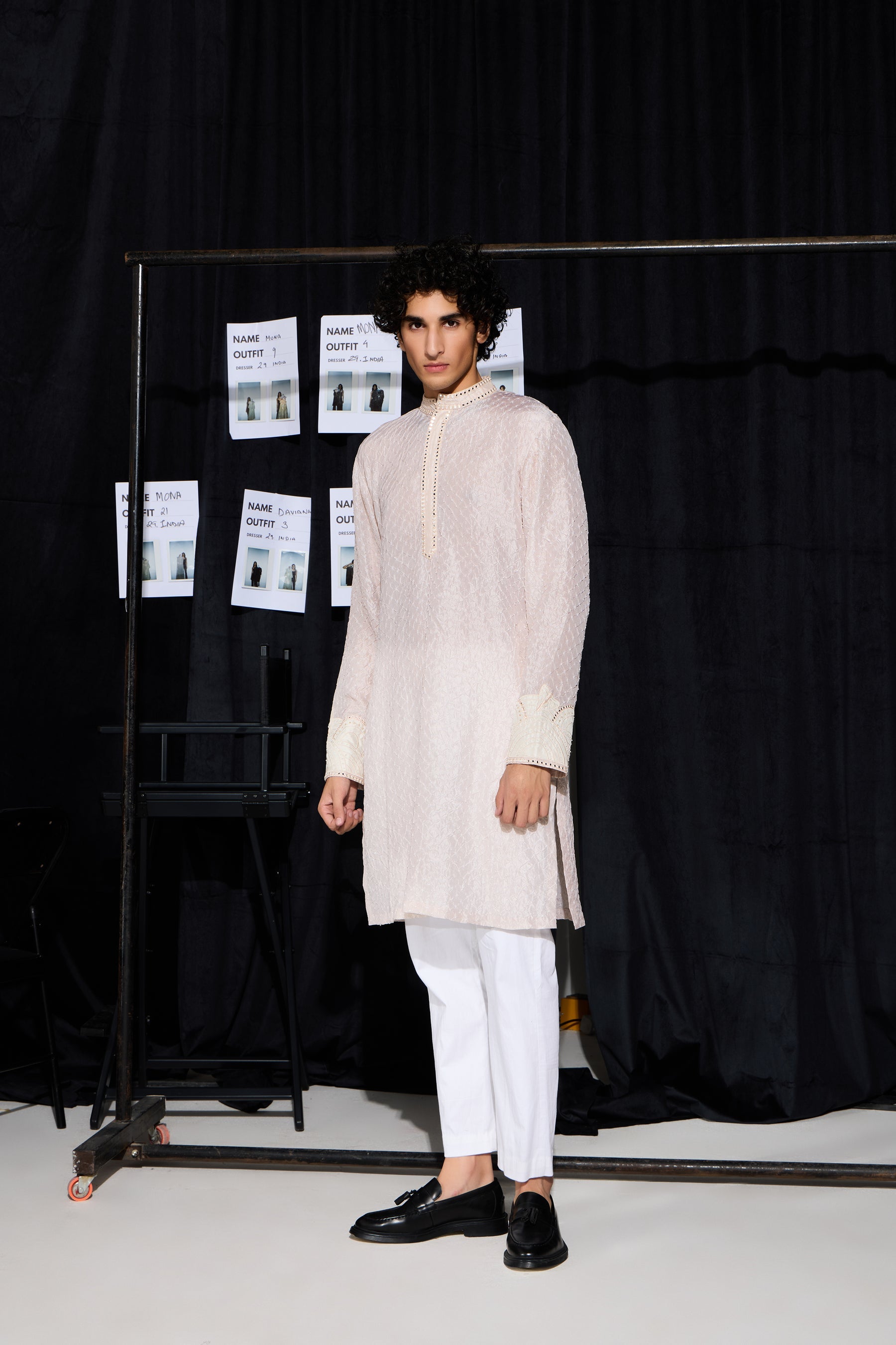 CY 29 India Crushed Bandhani Kurta Set With Straight Pants Front 1