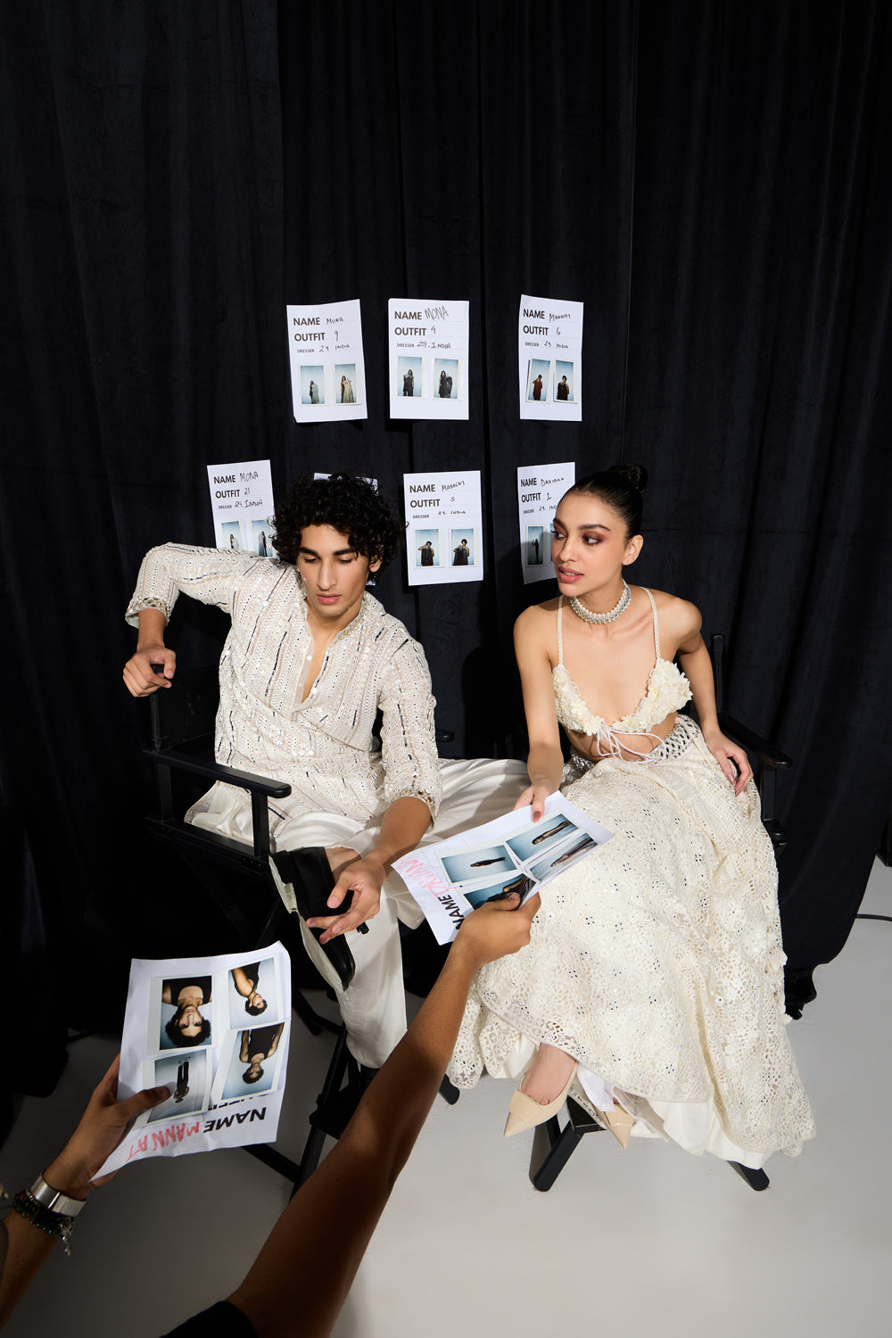 CY 29 India Mirrorwork Kurta With Cowl Dhoti Front 2