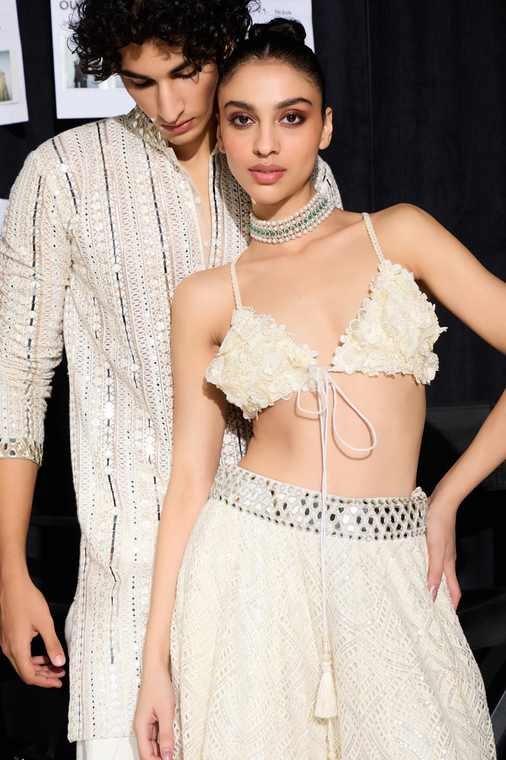 CY 29 India Mirrorwork Kurta With Cowl Dhoti Front 3