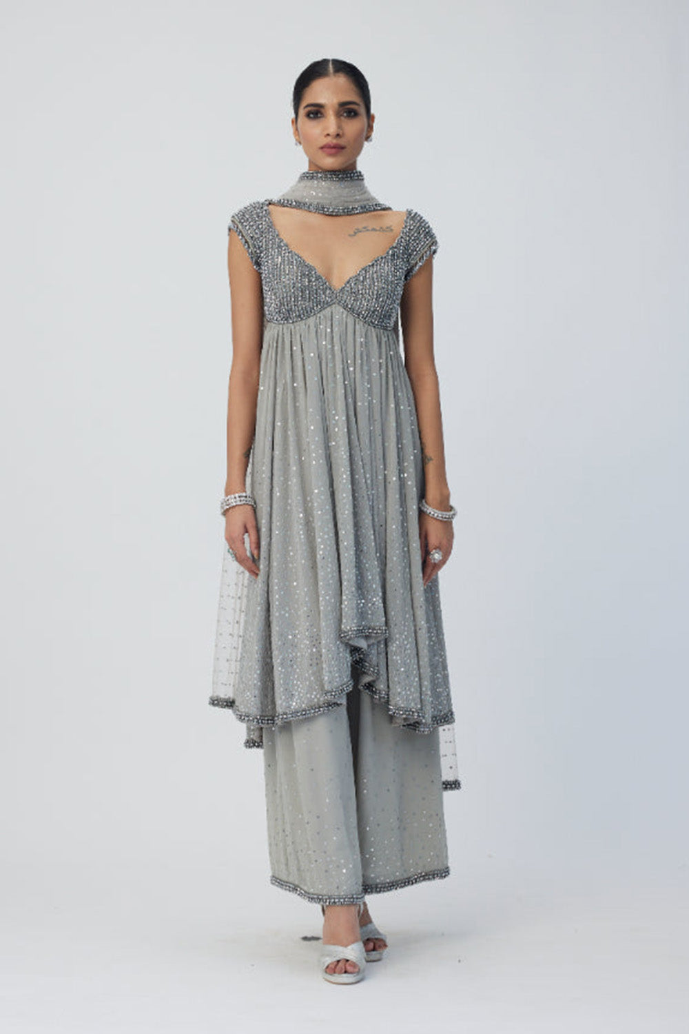 Crystal Grey Kurta Set
