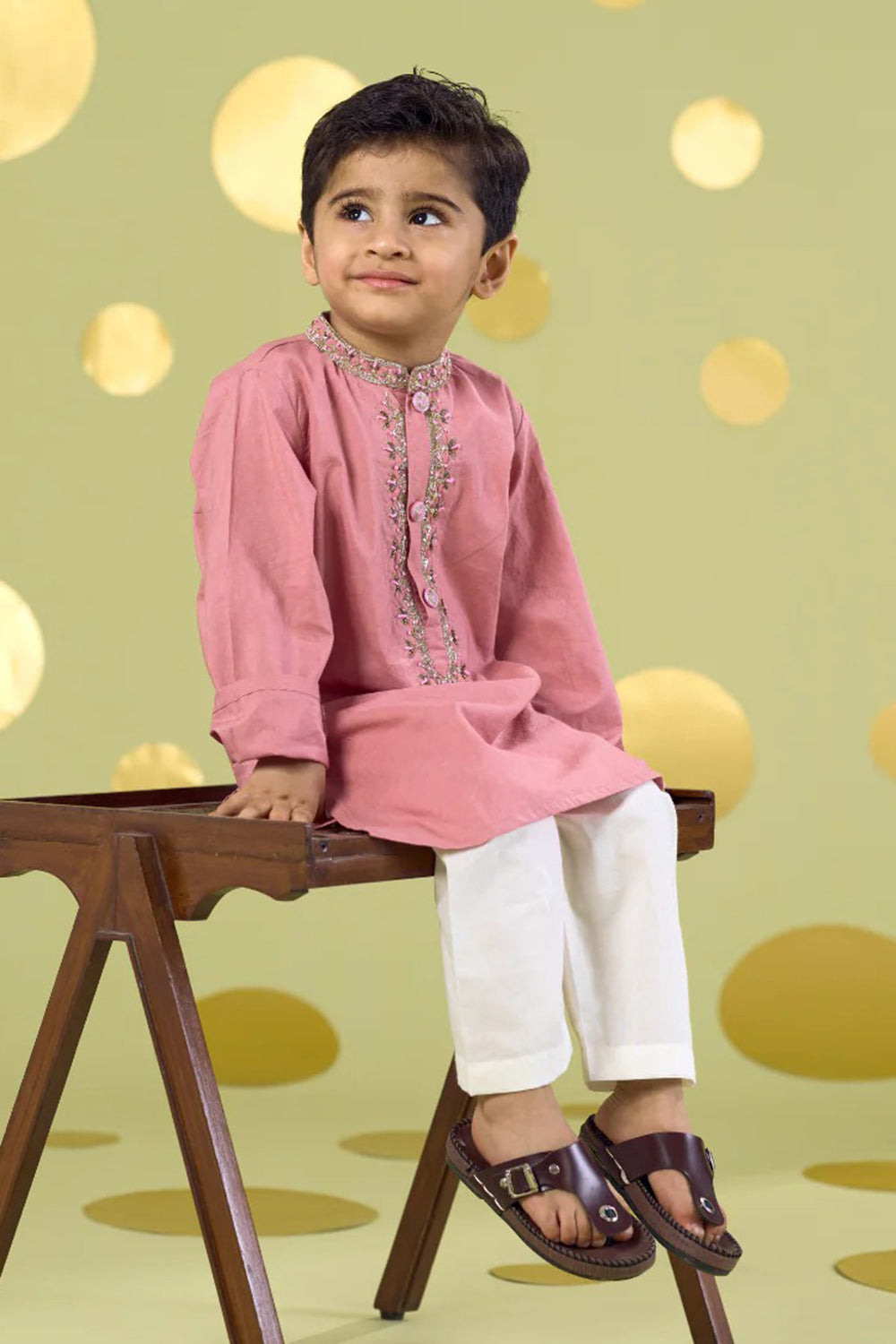 PINK HANDWORK KURTA SET