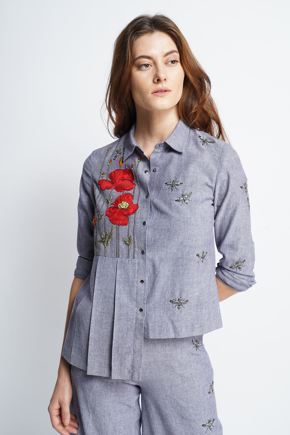 Pants of Poppy Garden Side Pleated Shirt